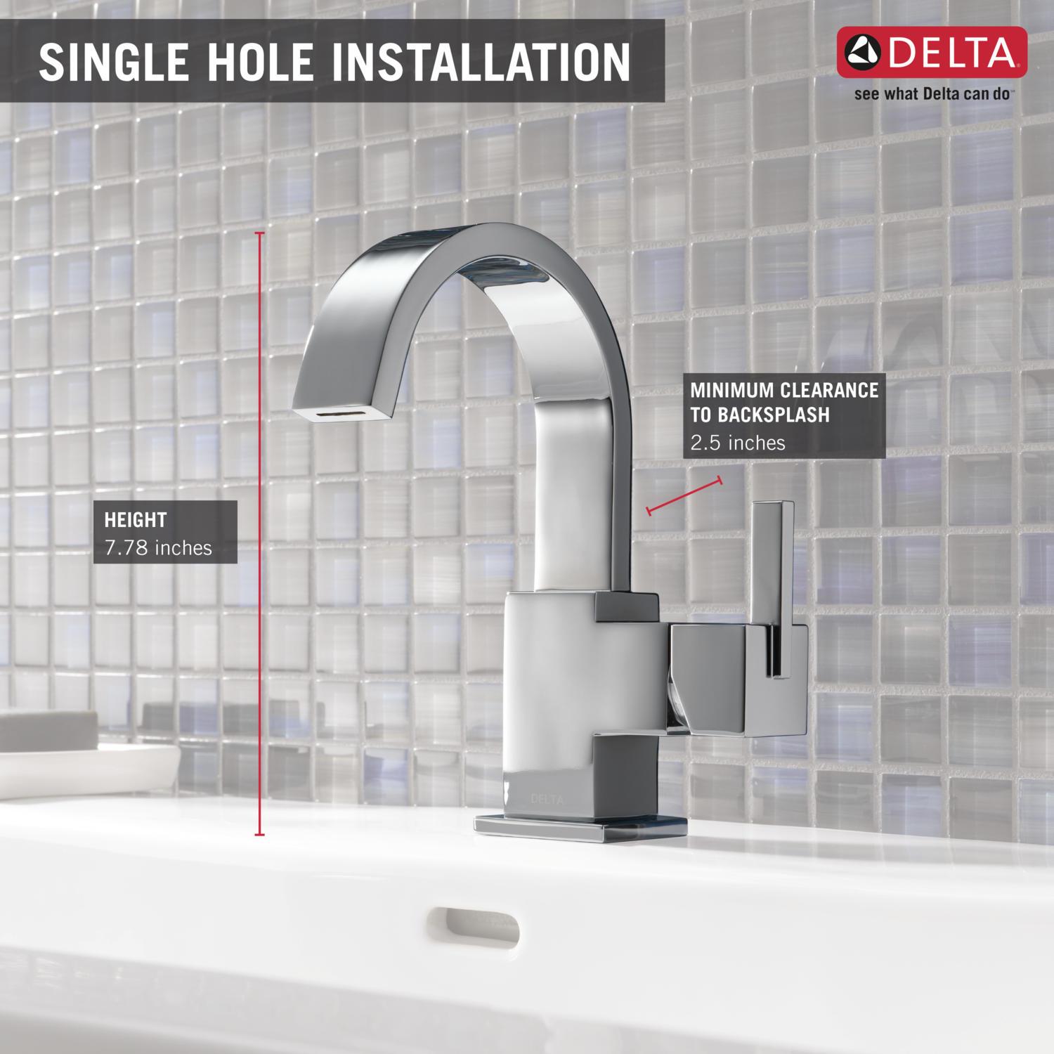 Vero Single Hole Bathroom Faucet with Drain Assembly, Single Handle Bathroom Sink Faucet