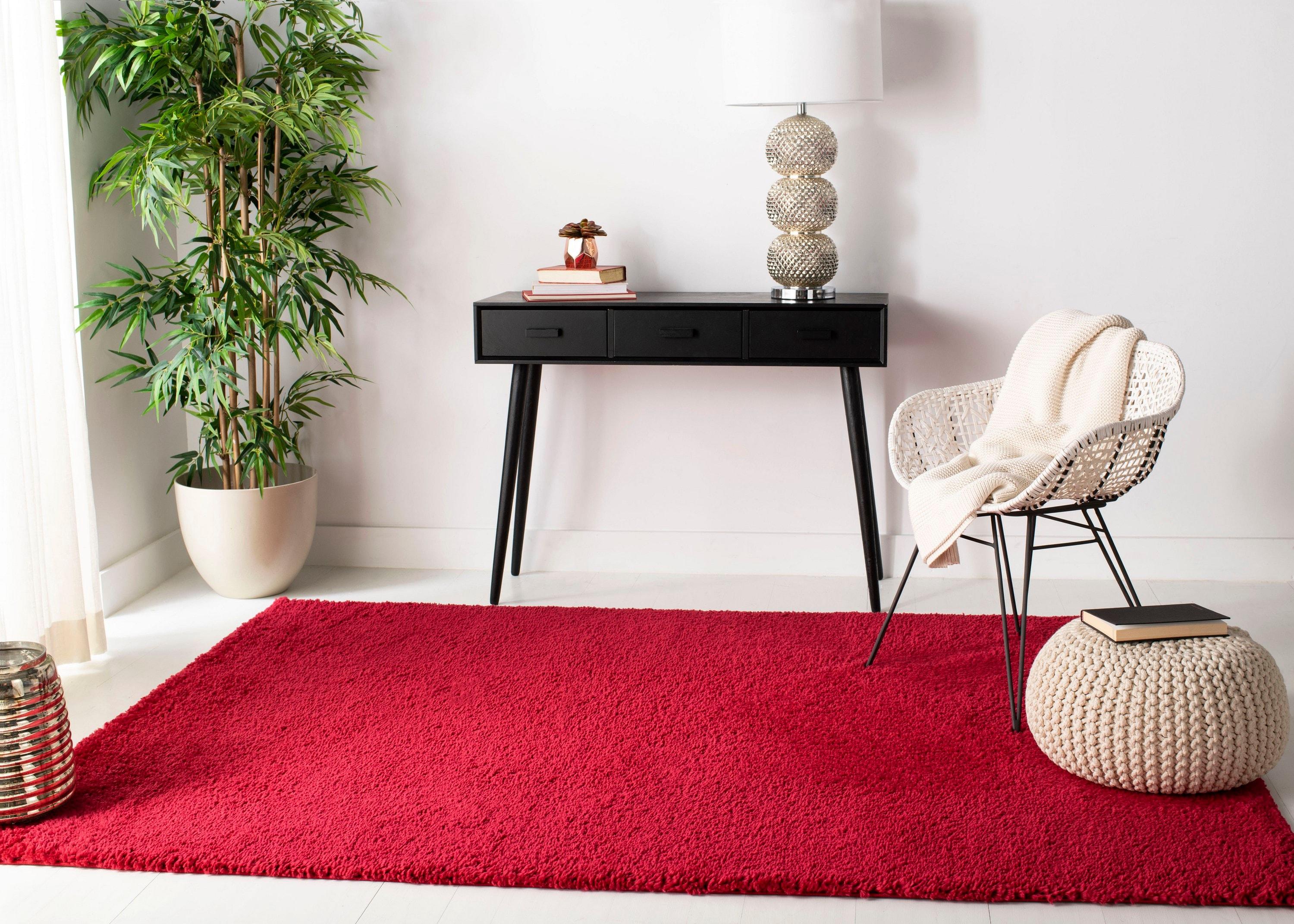 August Shag 900 AUG900 Power Loomed Indoor Area Rug - Red - 6'x9' - Safavieh