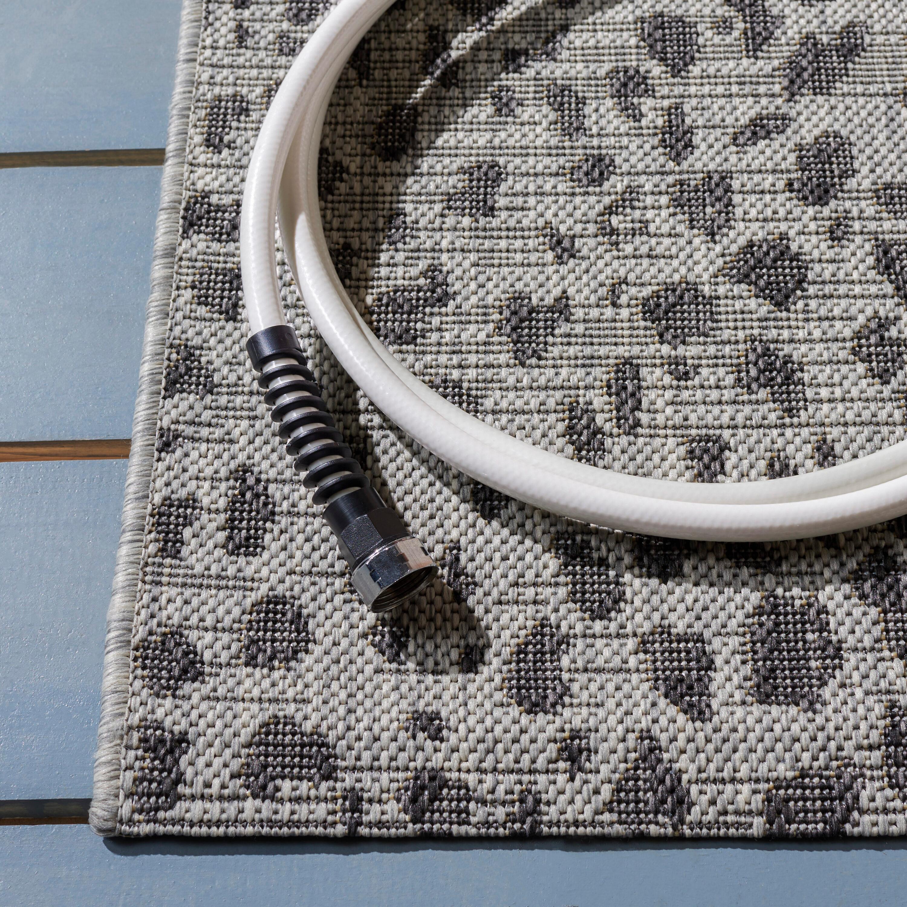 Courtyard CY8505 Power Loomed Indoor/Outdoor Area Rug - Grey/Black - 8'9"x11'9" - Safavieh.
