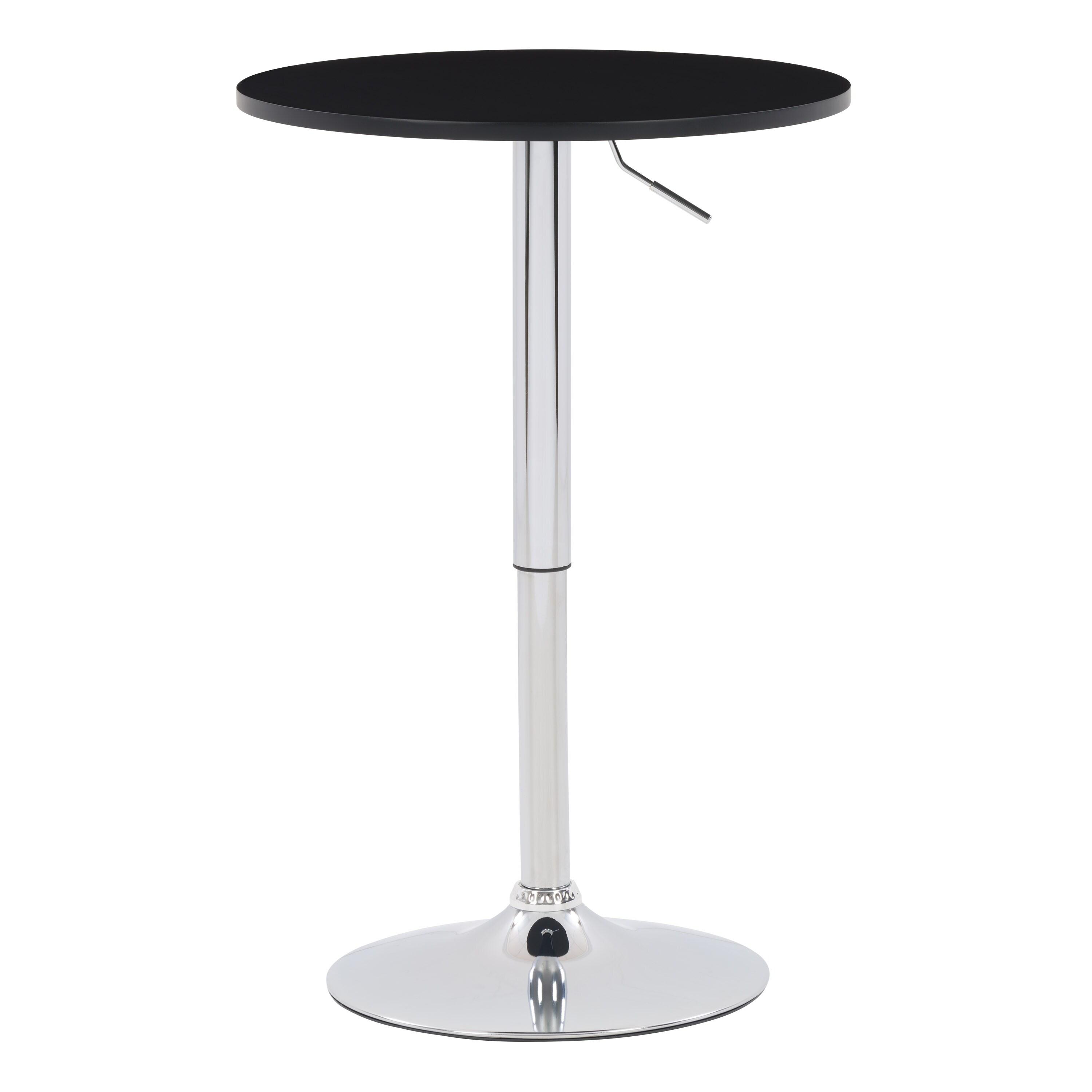 Round Adjustable Pedestal Dining Table Black - CorLiving