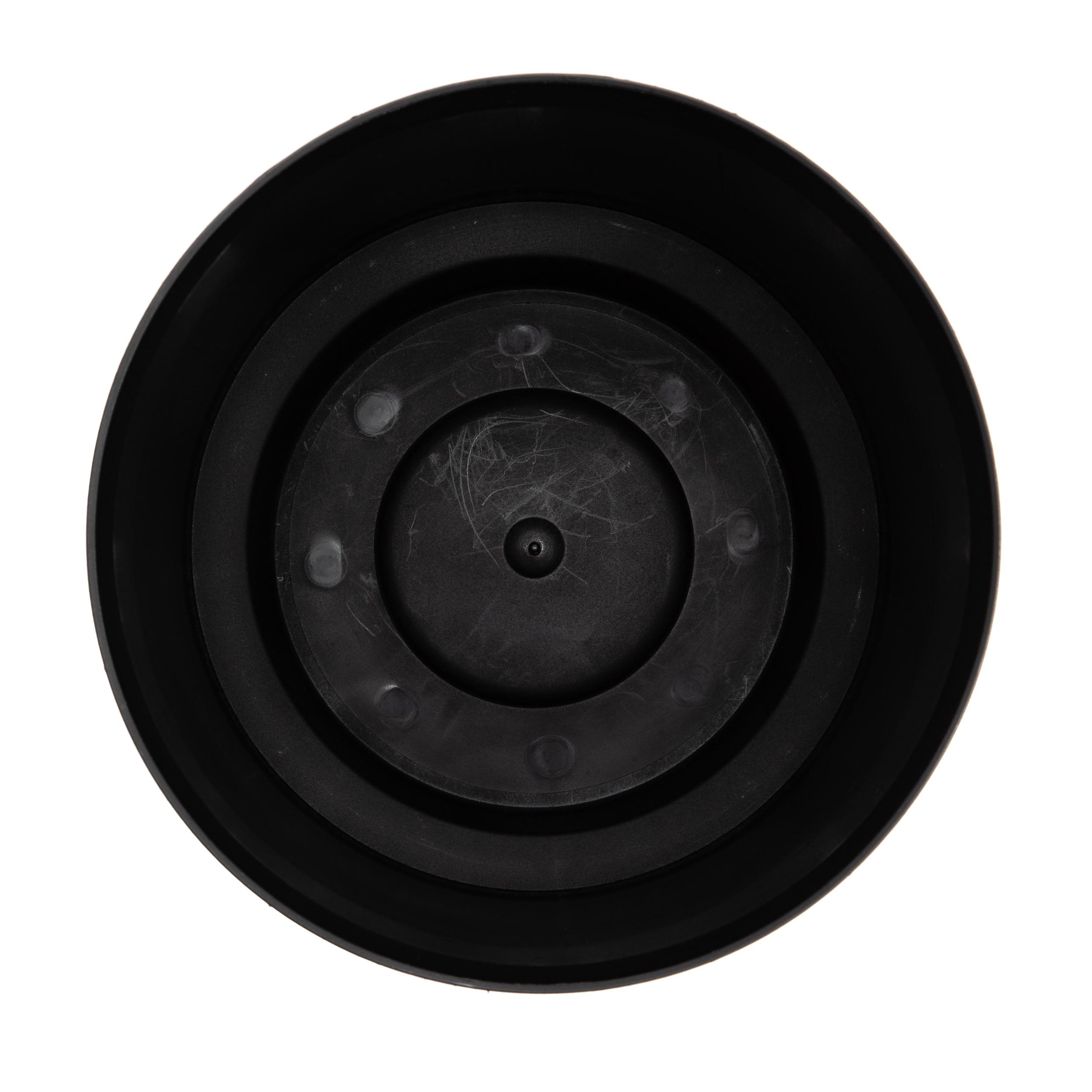 Bloem 10-in Hopson Modern Round Resin Planter with Gold Metal Stand - Black