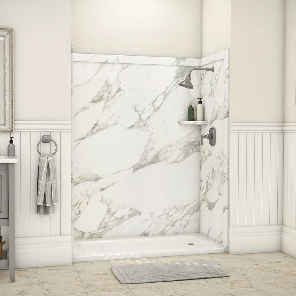 FlexStone Adaptable 60"W x 60"D x 80"H Alcove Shower Surround