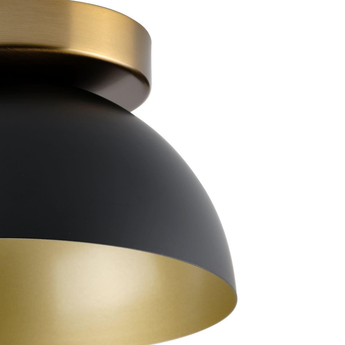Eva Collection One-Light Matte Black Mid-Century Modern Flush Mount Light