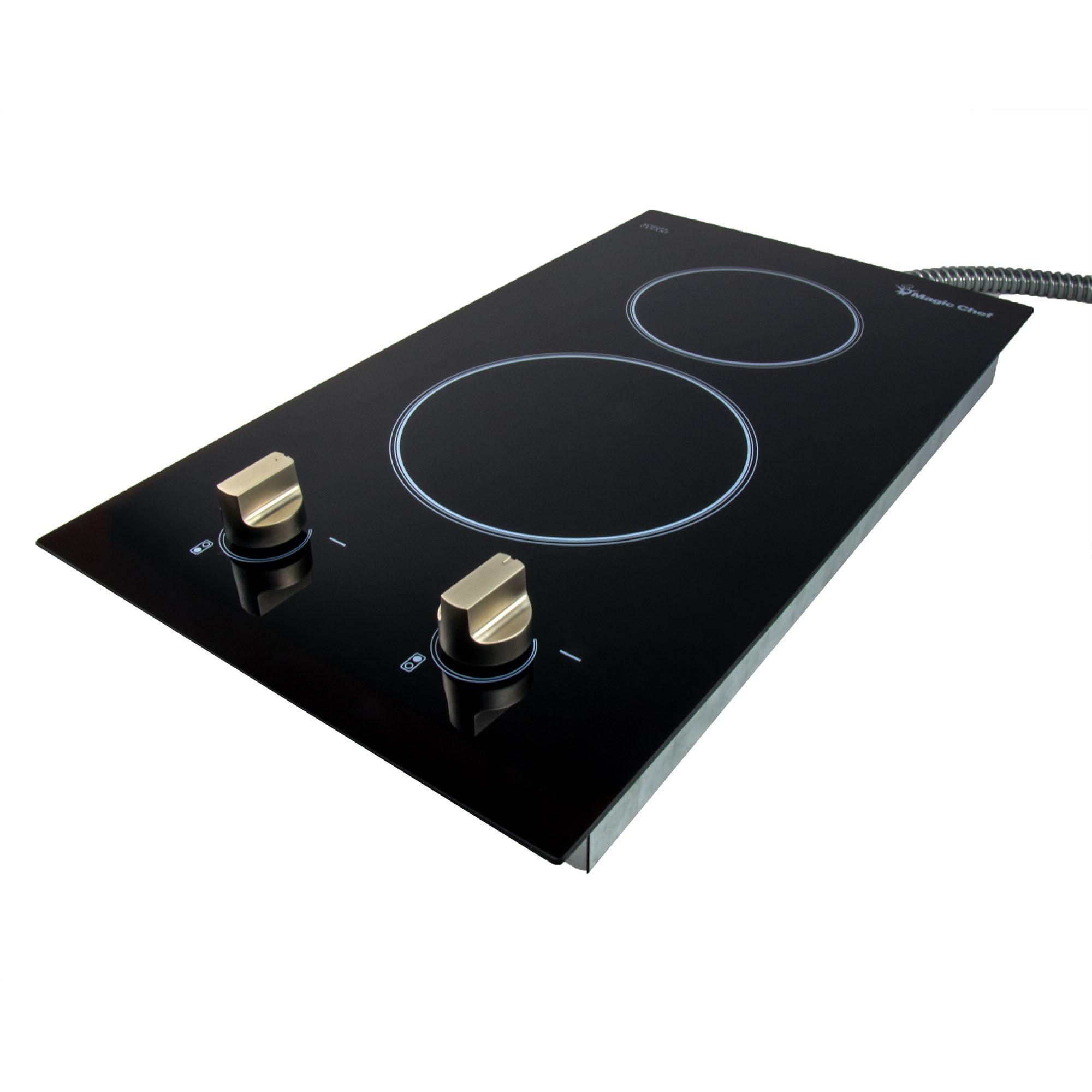 12 in. Radiant Electric Ceramic Glass Cooktop with 2 Elements, Black
