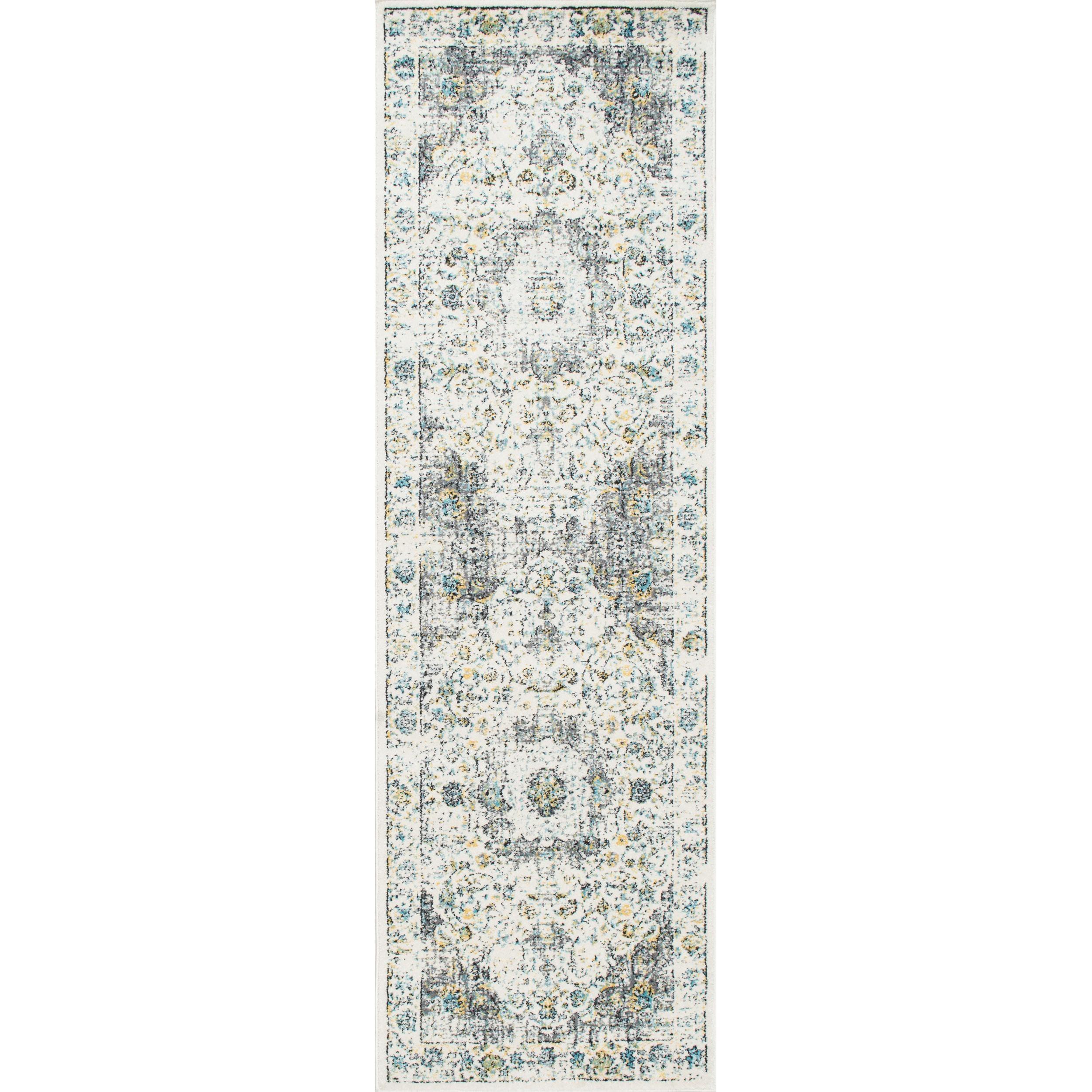 2'6"x10' Verona Vintage Persian Style Runner Rug Gray - nuLOOM