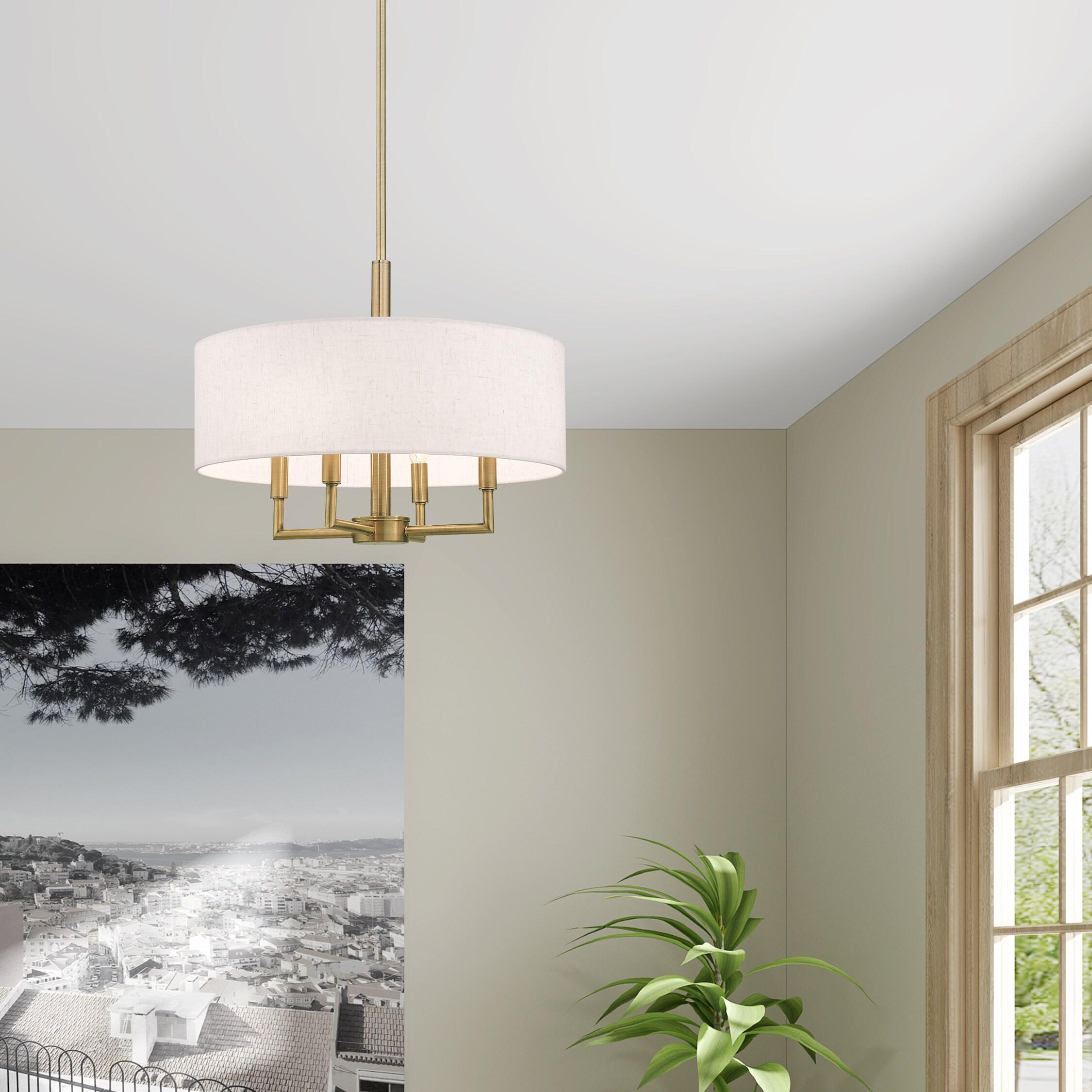 Livex Lighting Meridian 4 - Light Chandelier in  Antique Brass