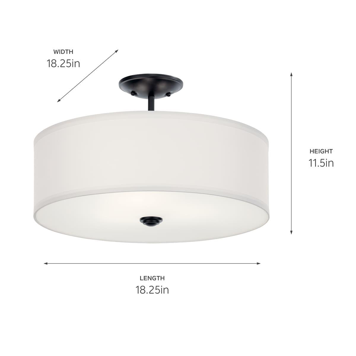 Kichler Lighting Shailene 3 - Light Semi-Flush Mount in  Black