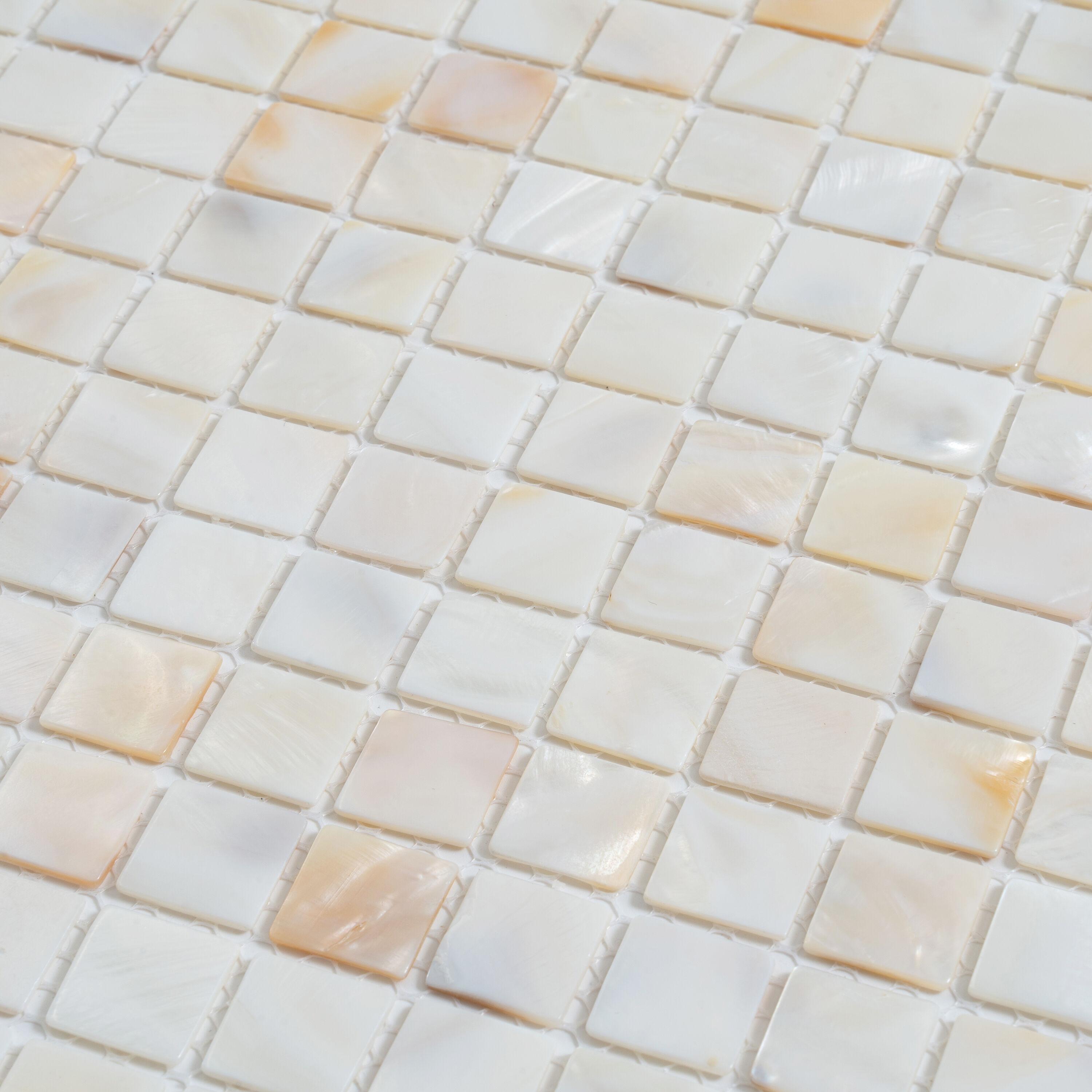 12" x 12" Seashell Grid Mosaic Wall & Floor Tile