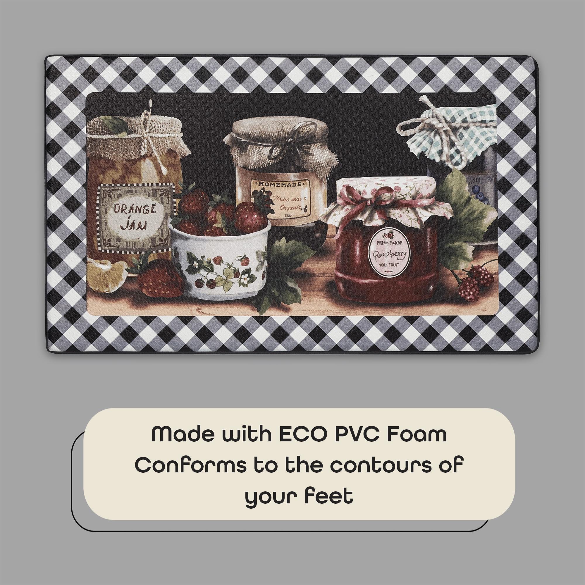 GoodGram Oversized Premium Anti Fatigue Memory Foam Kitchen Floor Mat - 30 in. W x 18 in. L, Mason Jars