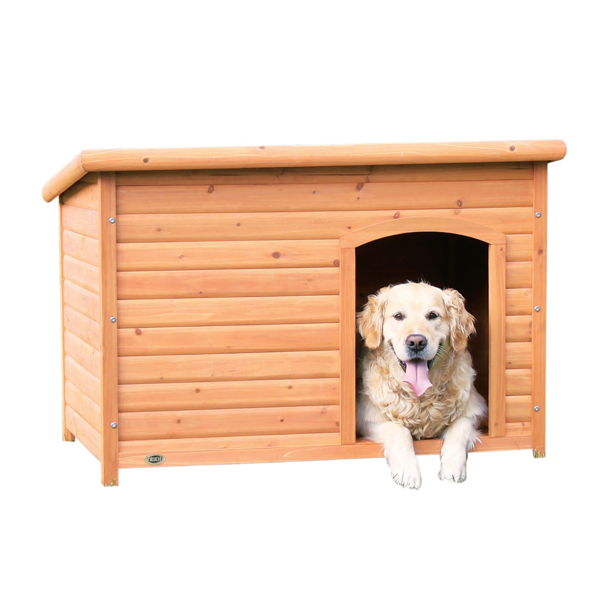 TRIXIE TRIXIE natura Classic Dog House, Flat Hinged Roof, Adjustable Legs, Elevated Pet Shelter