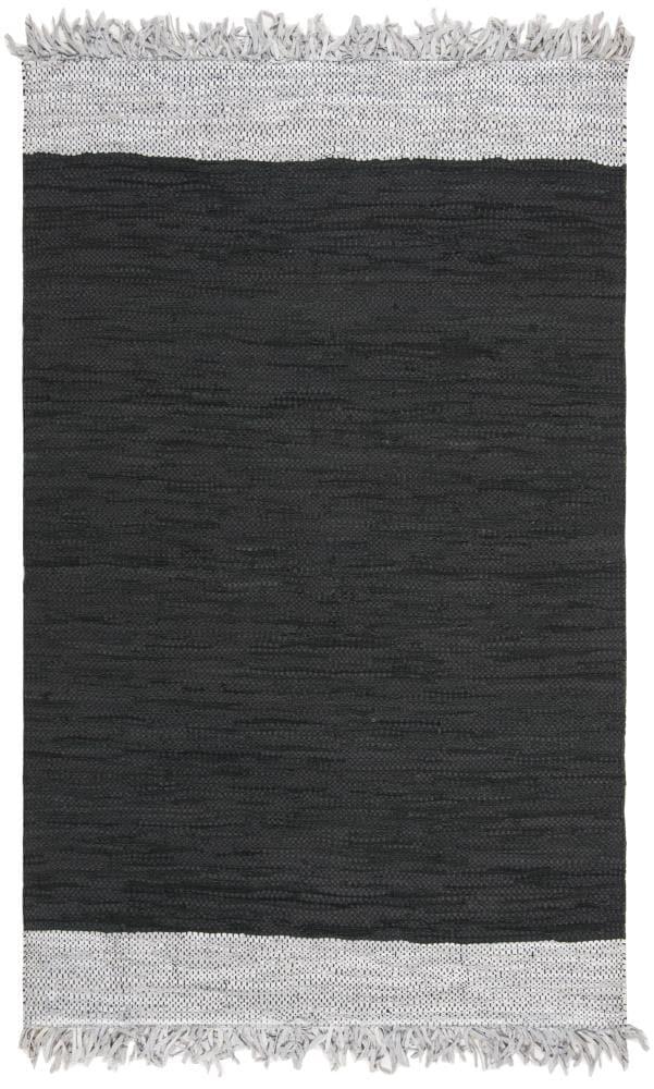 Vintage Leather VTL310 Hand Woven Area Rug - Light Grey/Black - 5'x8' - Safavieh.