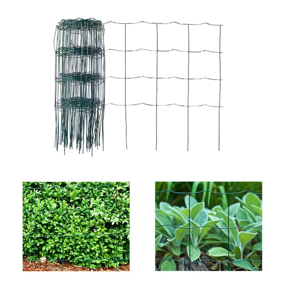 Green 20-Foot Wire Picket Garden Border Fence