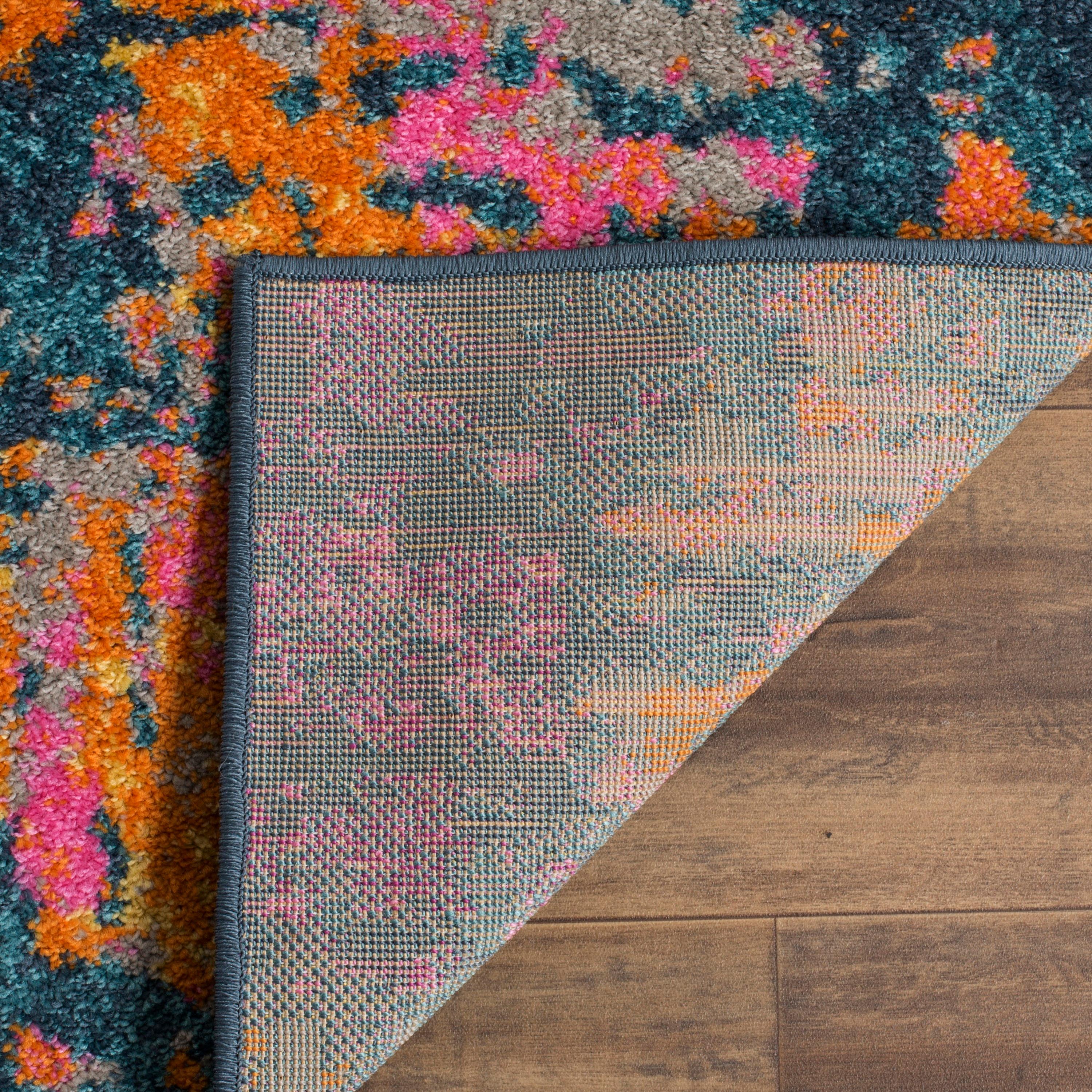Madison MAD143 Power Loomed Indoor Area Rug - Blue/Orange - 5'1"x7'6" - Safavieh.
