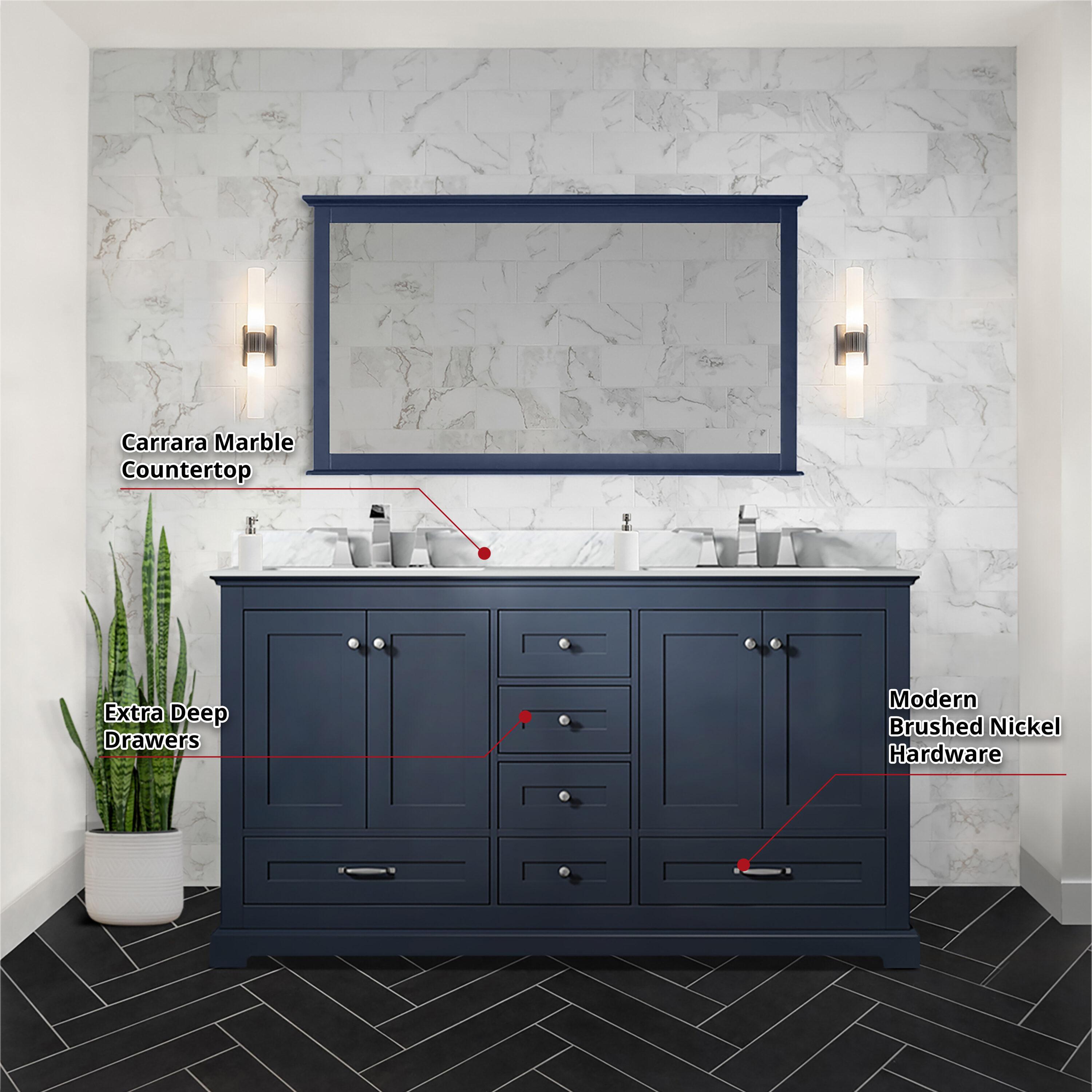 Lexora Home Dukes 60" Vanity Cabinet in Navy Blue