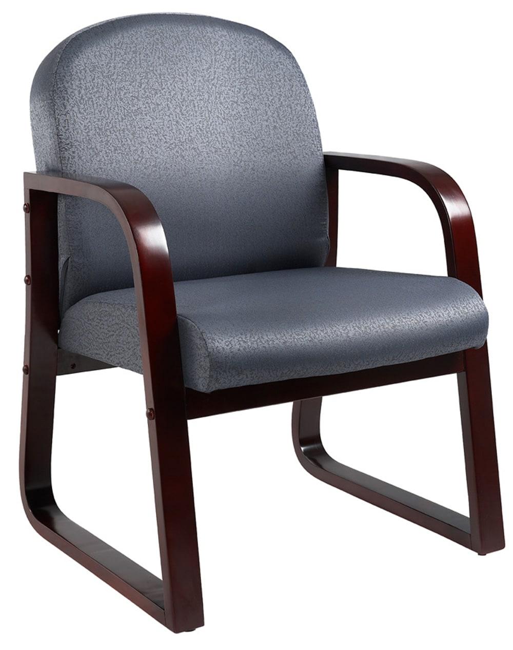 Mahogany Reception Chair Gray - Boss Office Products