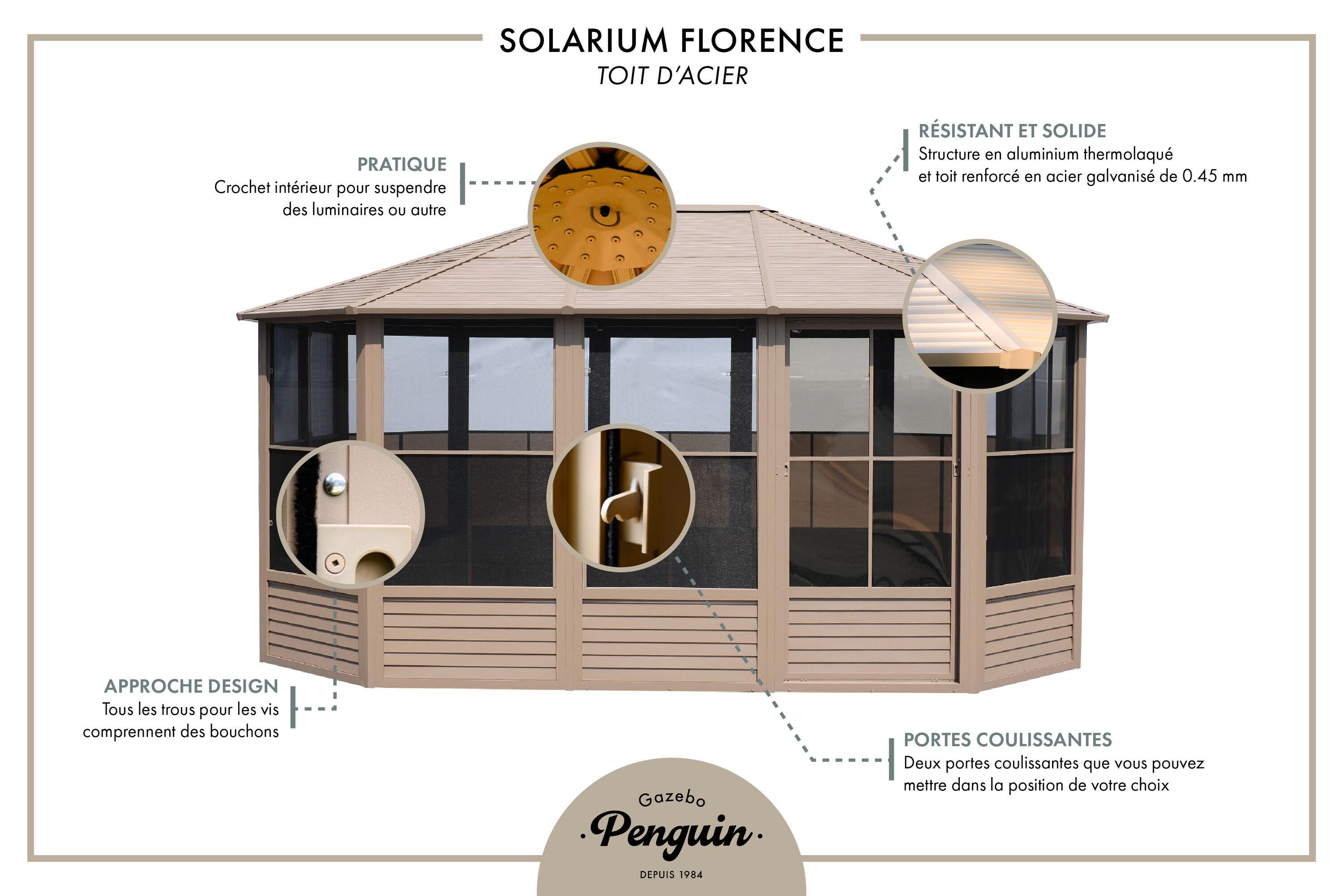 Gazebo Penguin Florence Solarium with Metal Roof