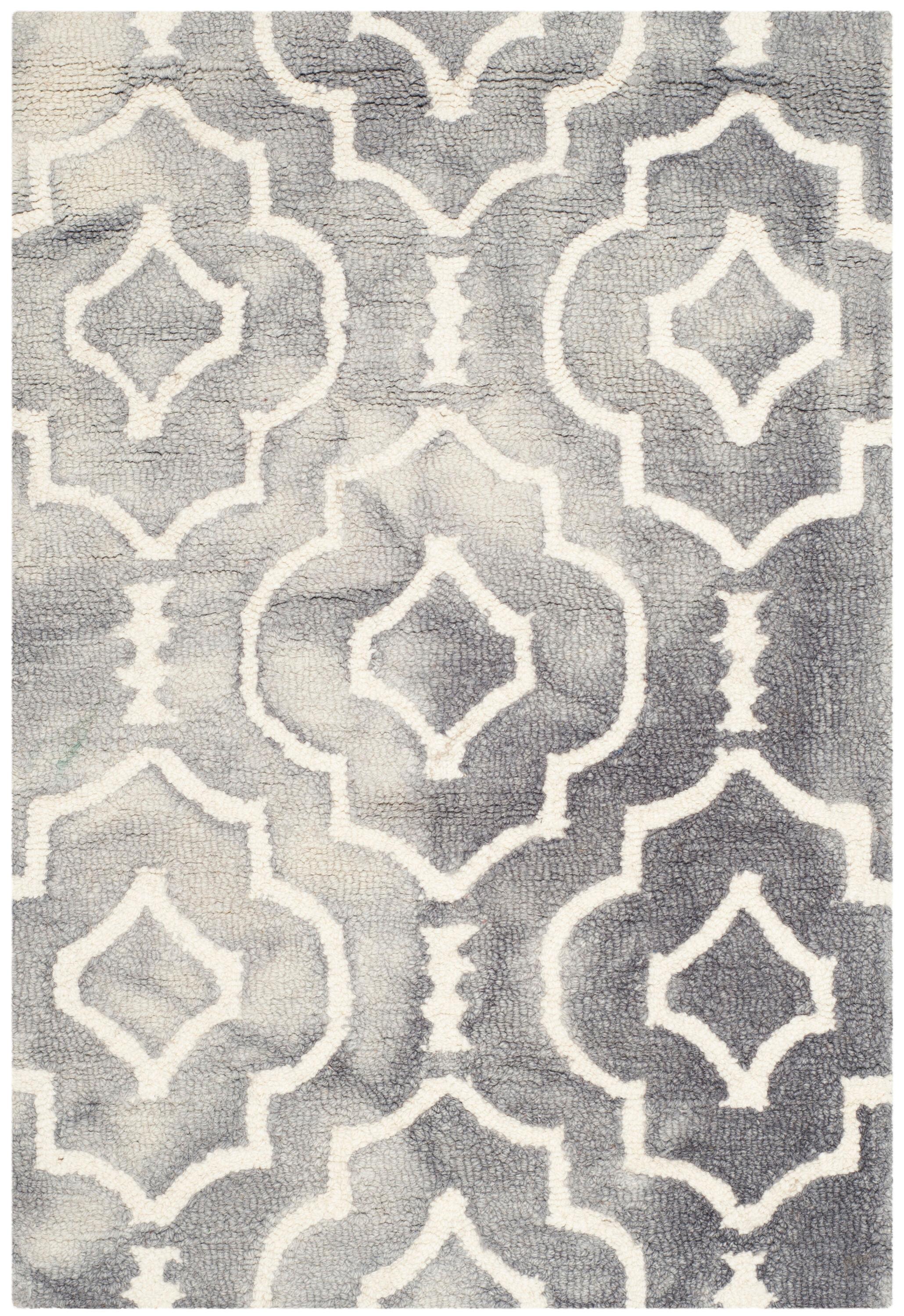 Dip Dye DDY538 Hand Tufted Indoor Accent Rug - Grey/Ivory - 2'x3' - Safavieh