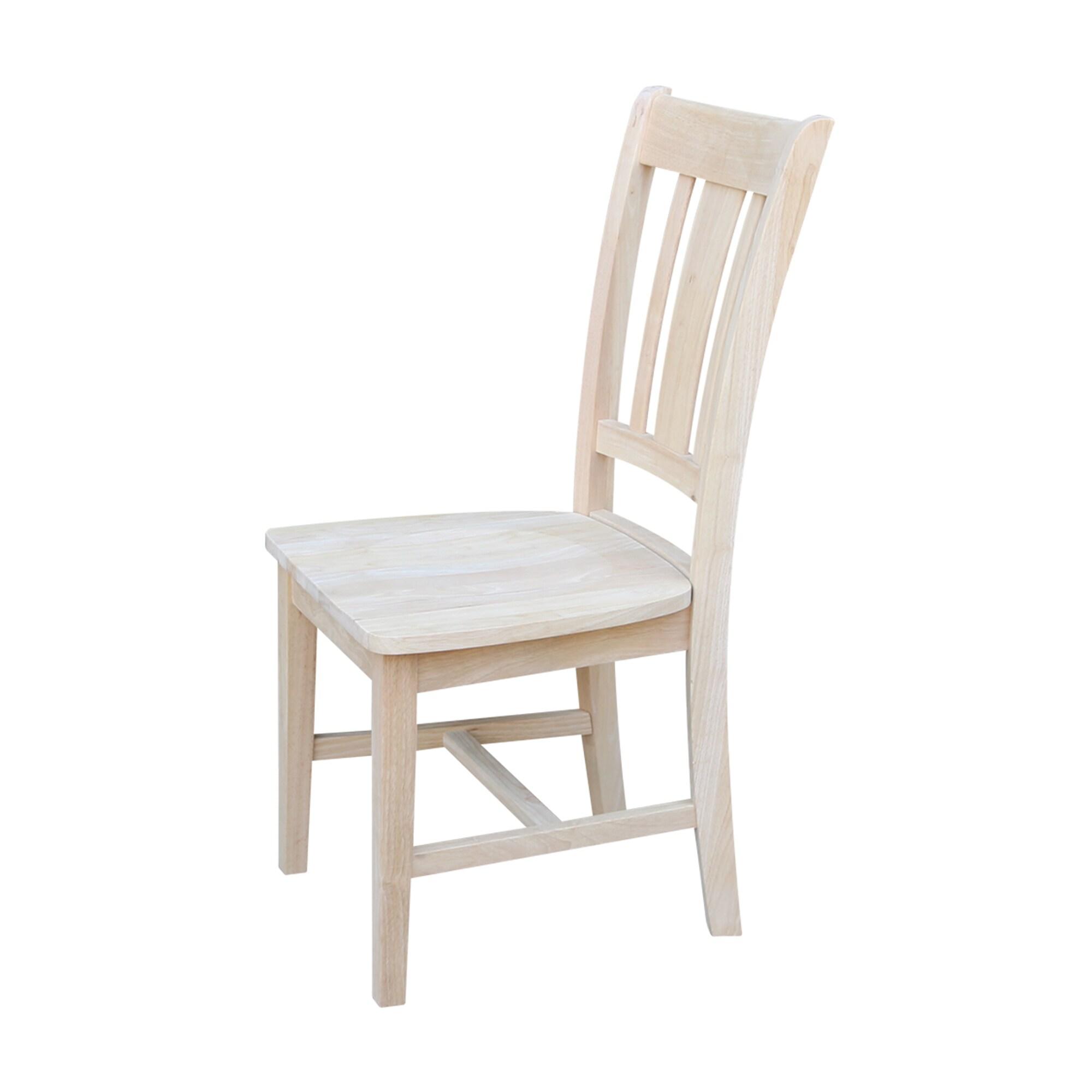 Set of 2 San Remo Splatback Chairs Wood - International Concepts: Solid Parawood, Unupholstered