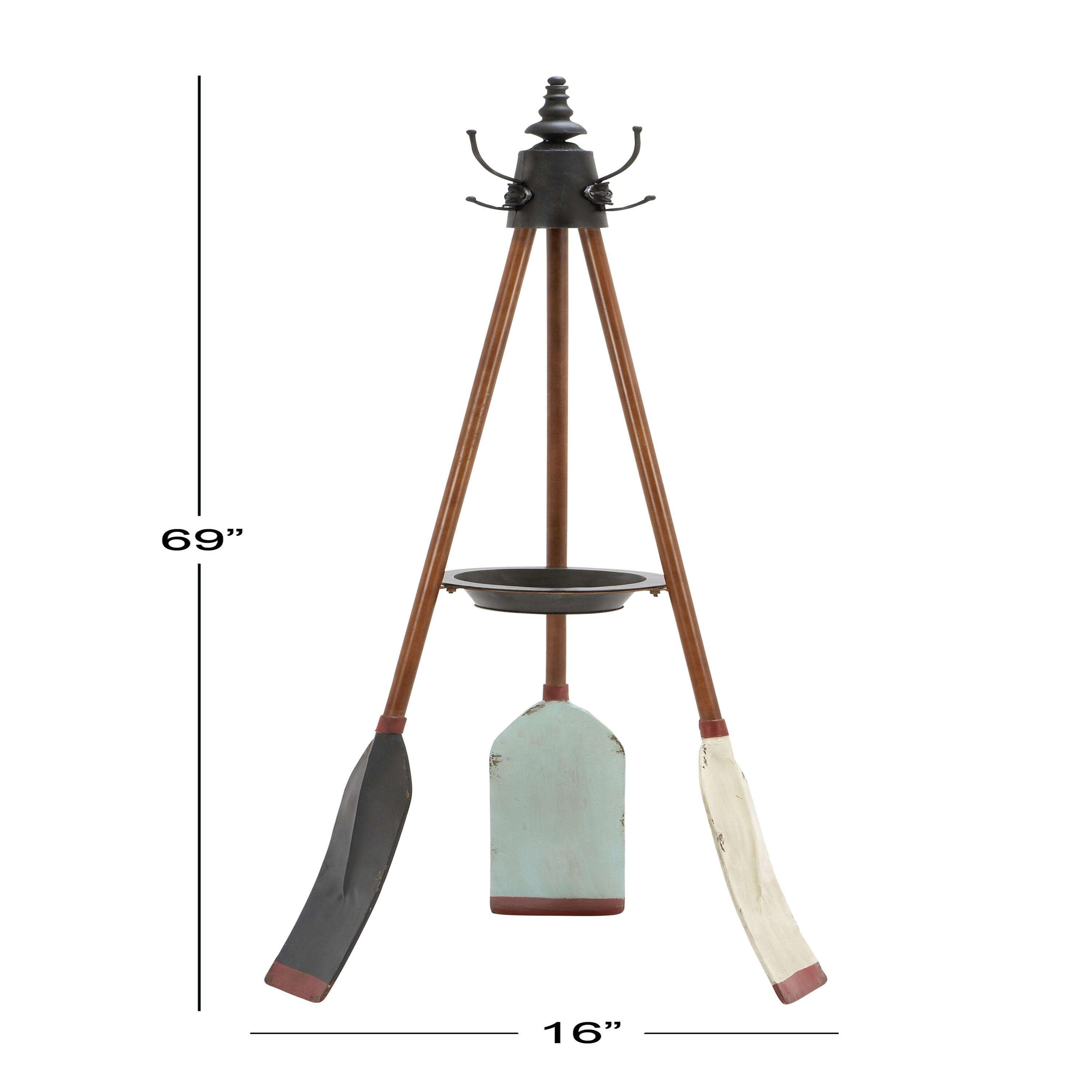 Olivia & May Metal Nautical Style Coat Rack Tripod Base : Iron Frame, 69" Tall, No Surface Treatment, Assembly Required