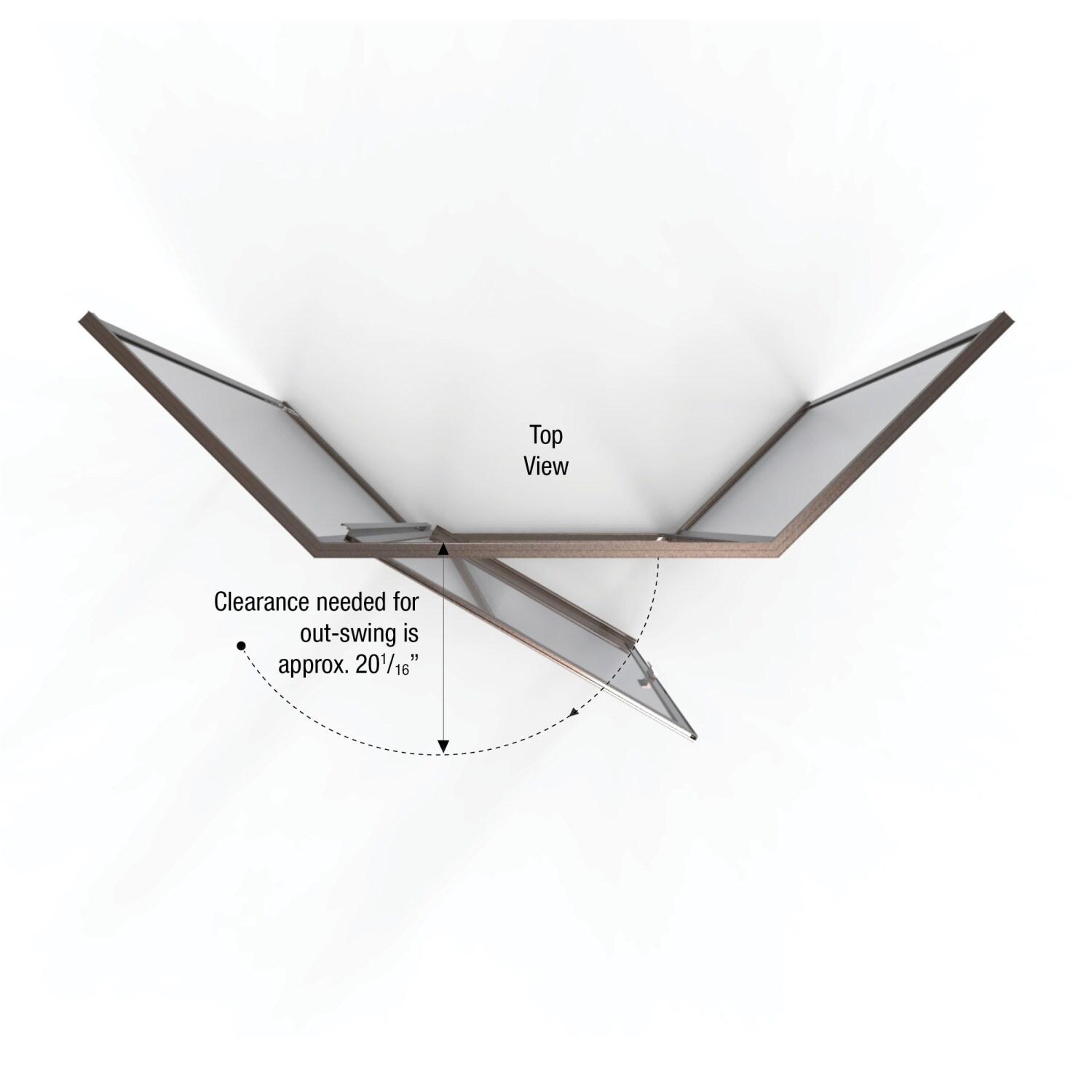 Basco DLXH60C1768OBOR Deluxe 57.625'' W 65.12'' H Framed Neo-angle Reversible Shower Enclosure