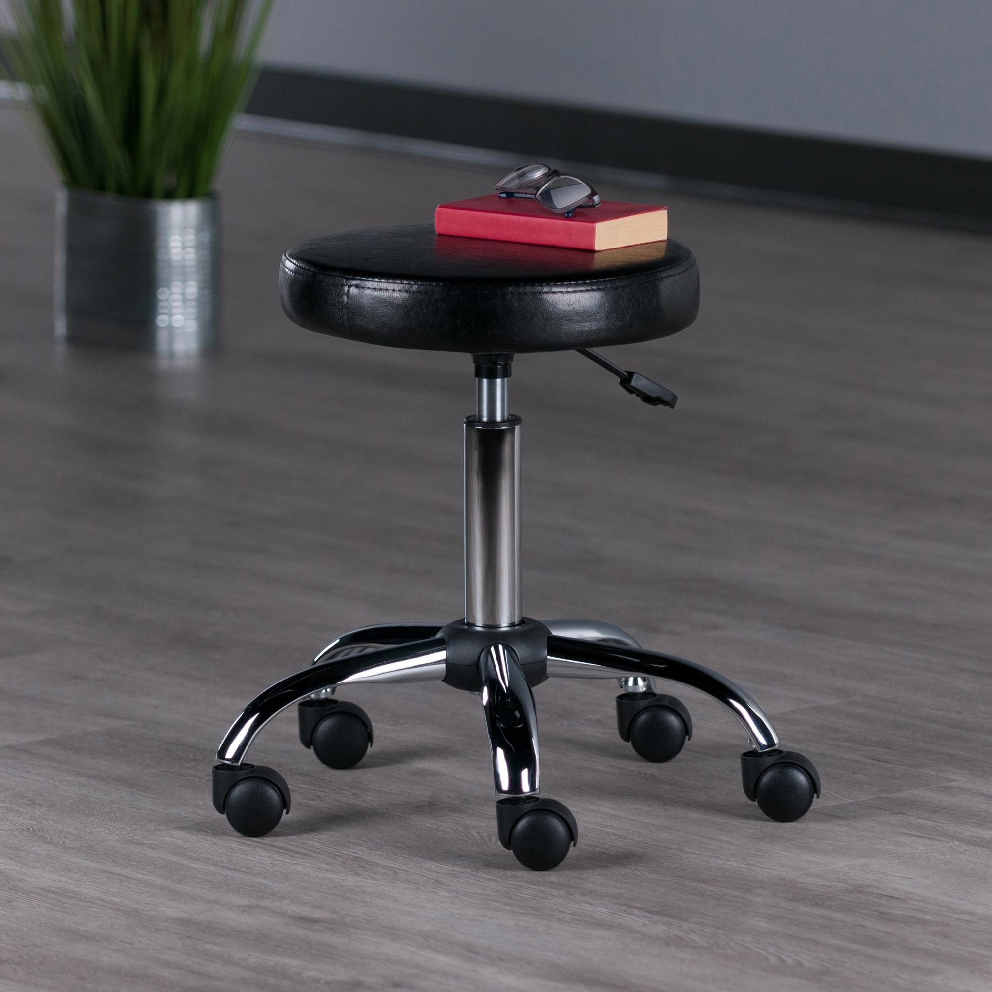 Alderwood Adjustable Height Lab Stool with Wheels