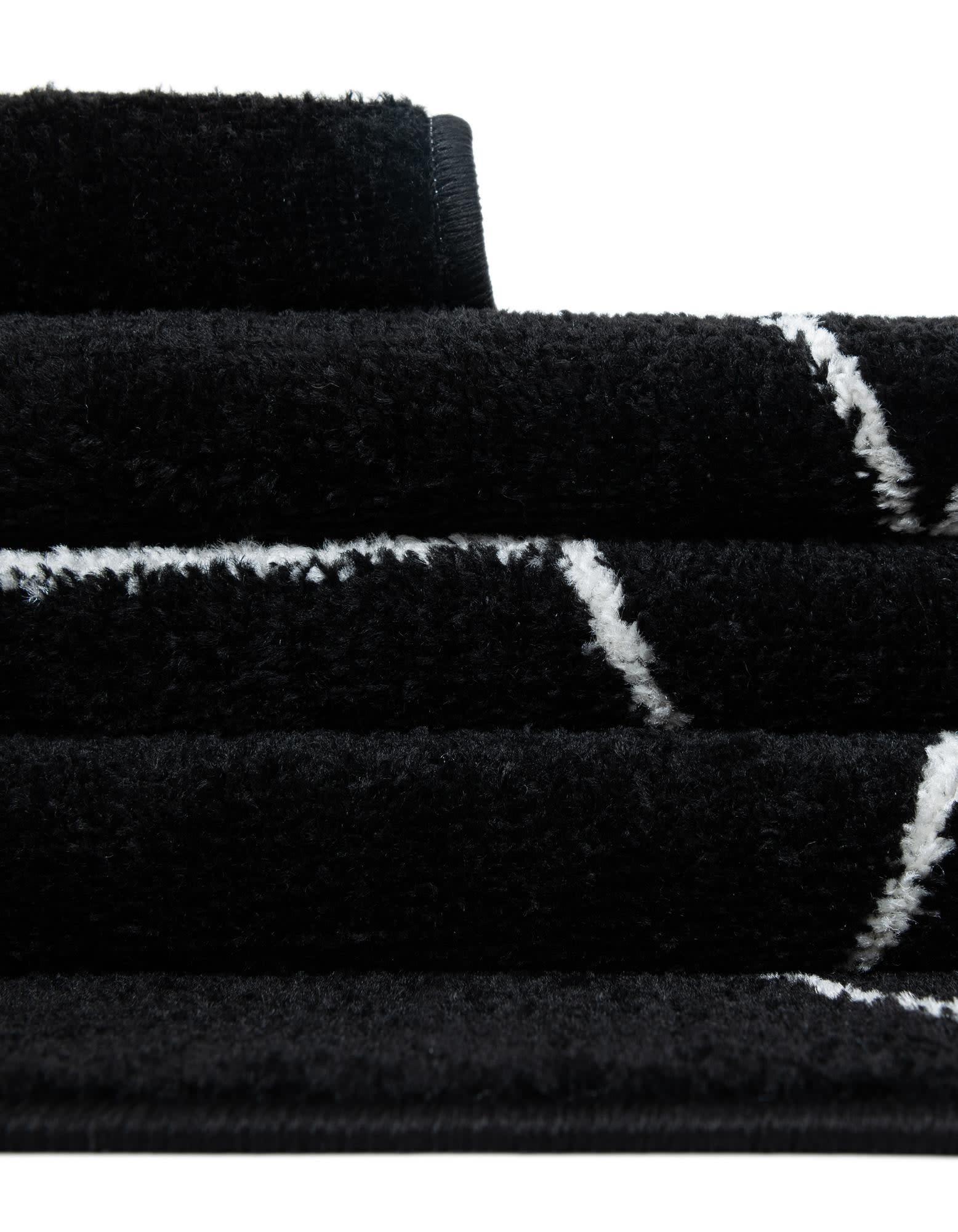 Unique Loom 5' 0 x 5' 0 Trellis Frieze Black Area Rug