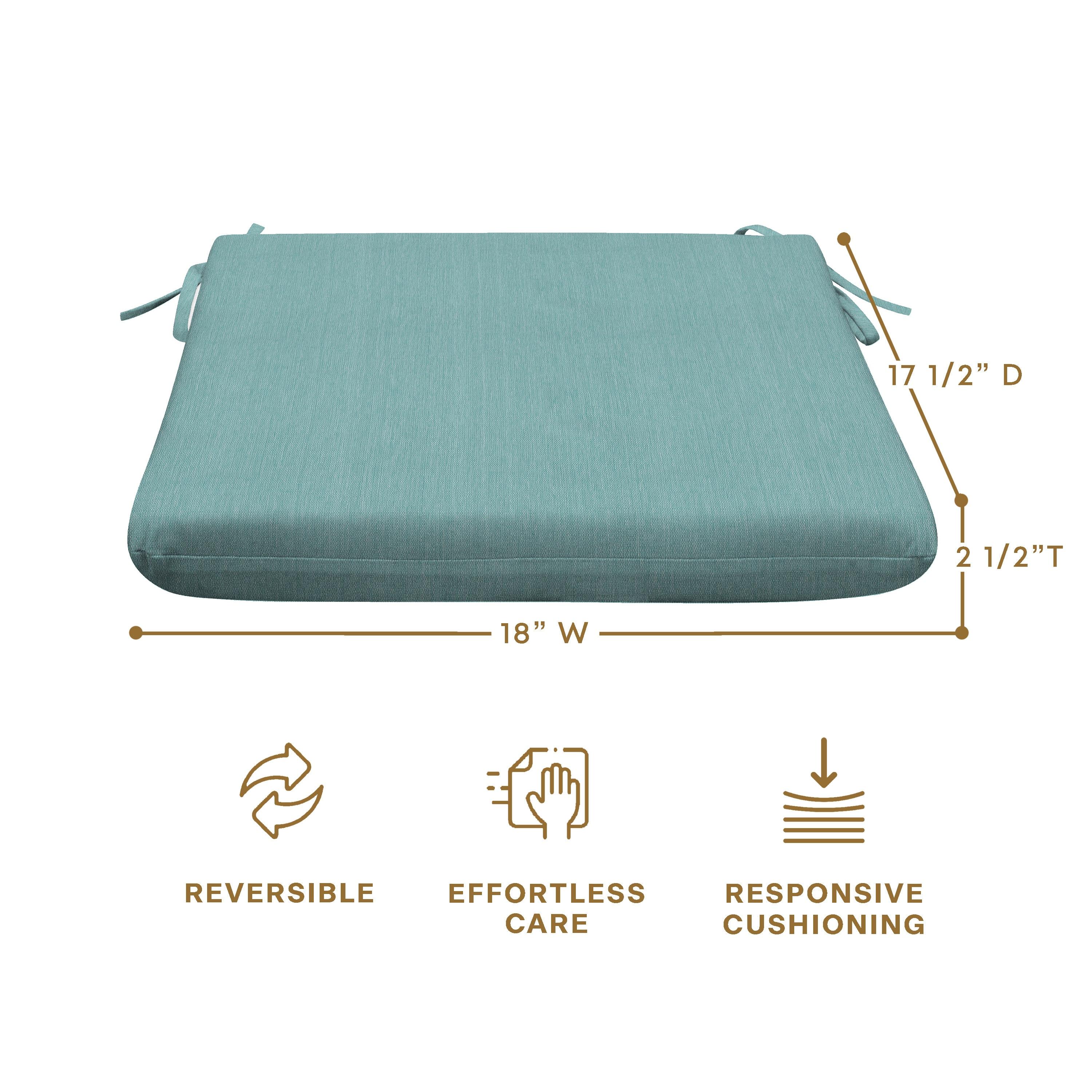 Honeycomb Outdoor Universal Seat Cushion (2-Pack) - Textured Solid Coastal Blue