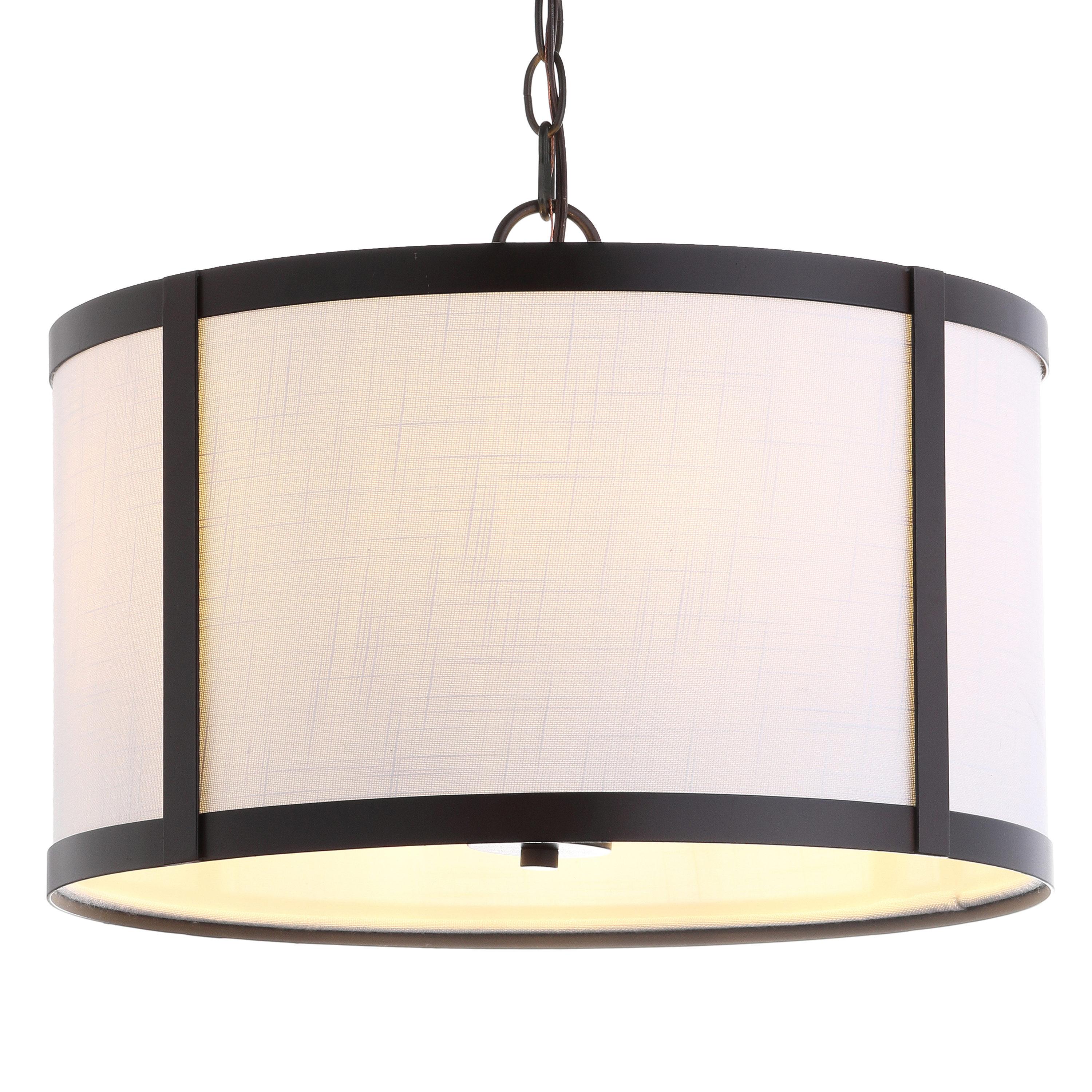 Thatcher 17" Metal LED Pendant Light, Oil Rubbed Bronze/White