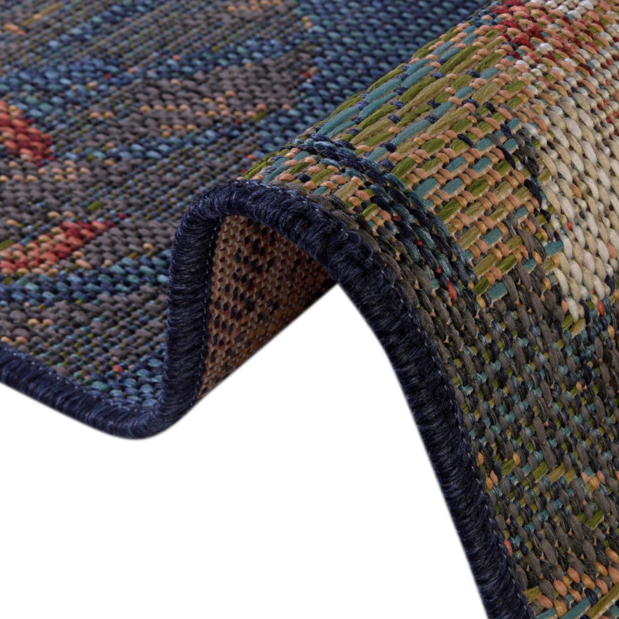 Unique Loom Baja Outdoor Collection Area Rug - Tijuana (6'  x 9' Rectangle Navy Blue/Gray)