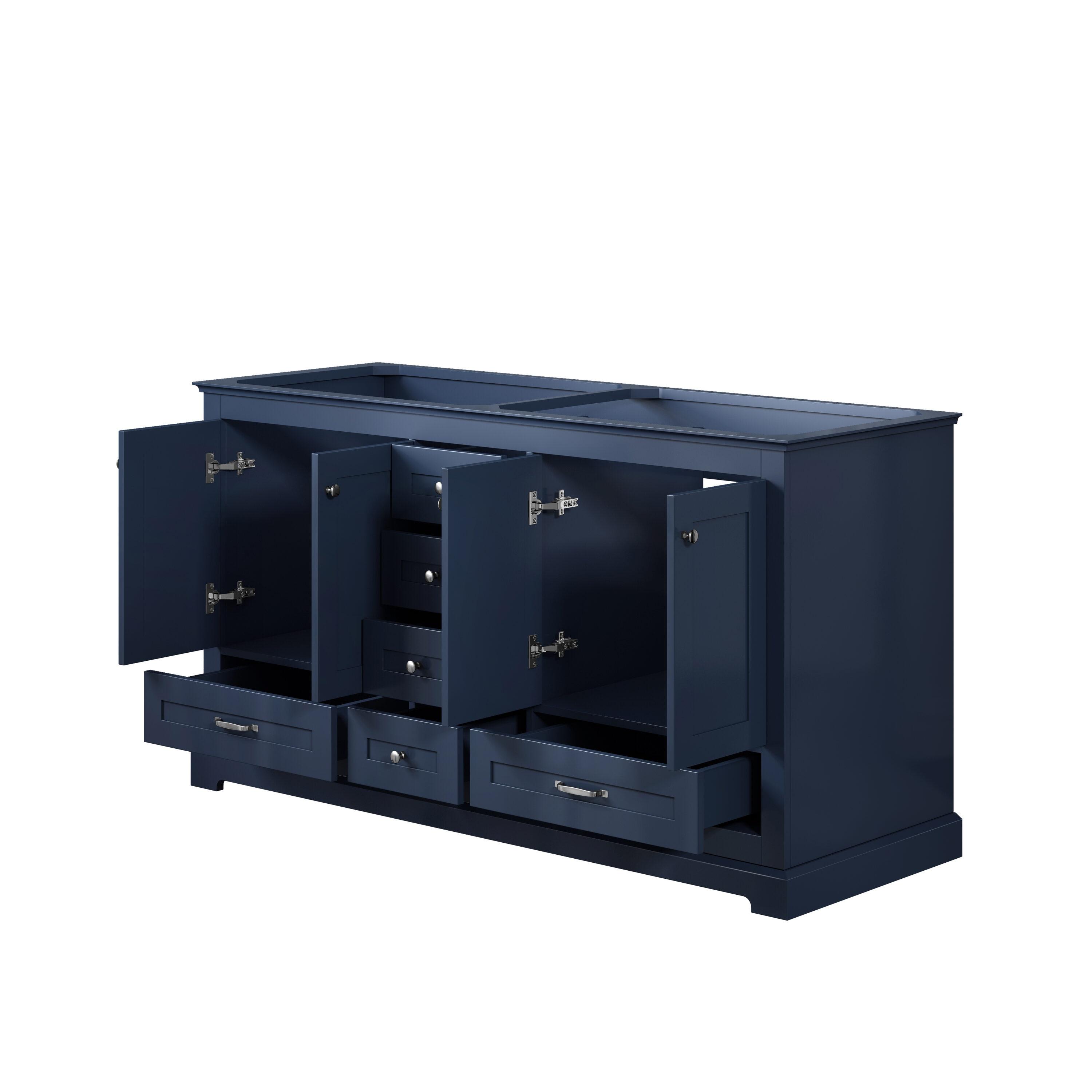 Lexora Home Dukes 60" Vanity Cabinet in Navy Blue