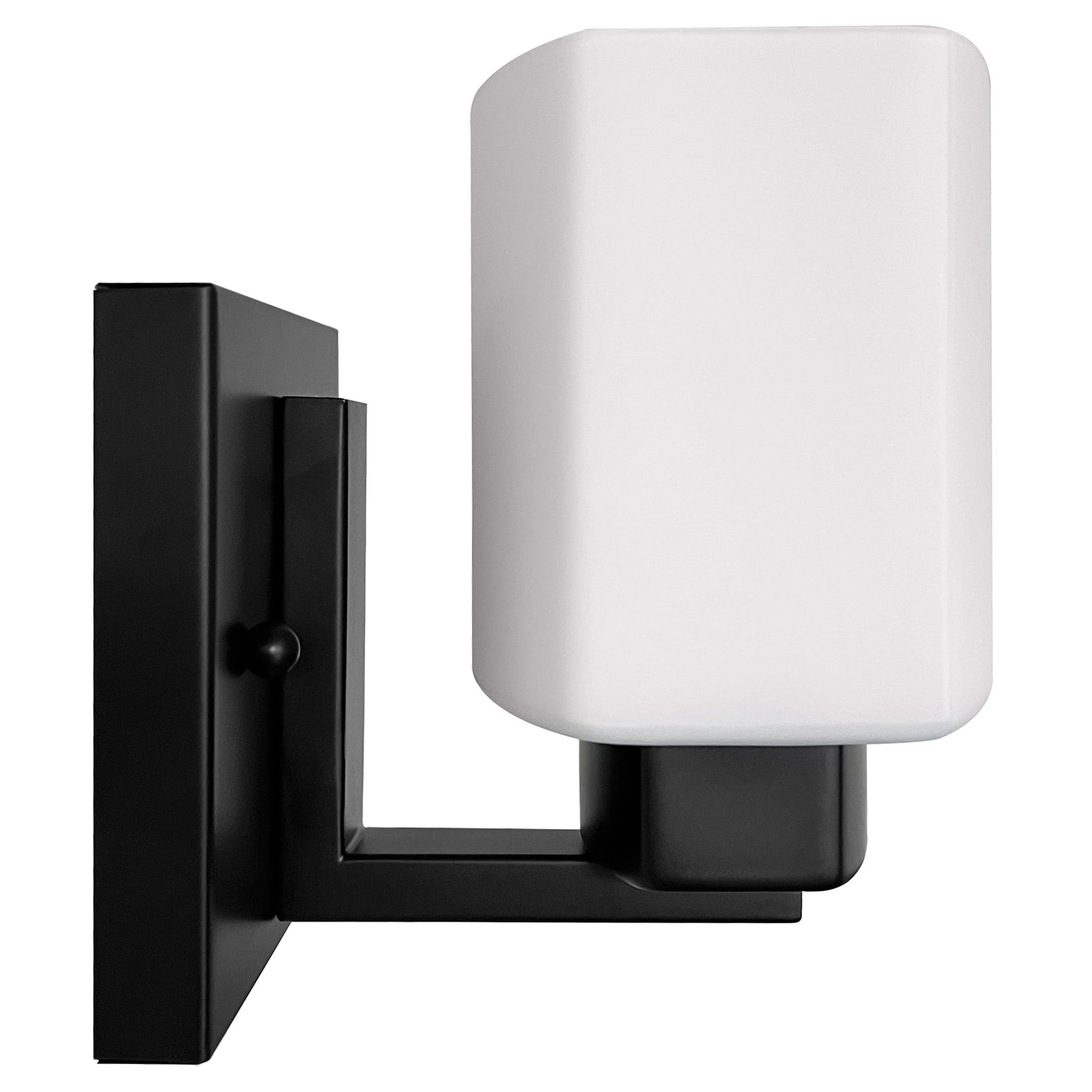 Design House 589481 Dove Creek Wall Light Sconce with Frosted Glass for Hallway, Bathroom, Foyer, Bedroom, Black