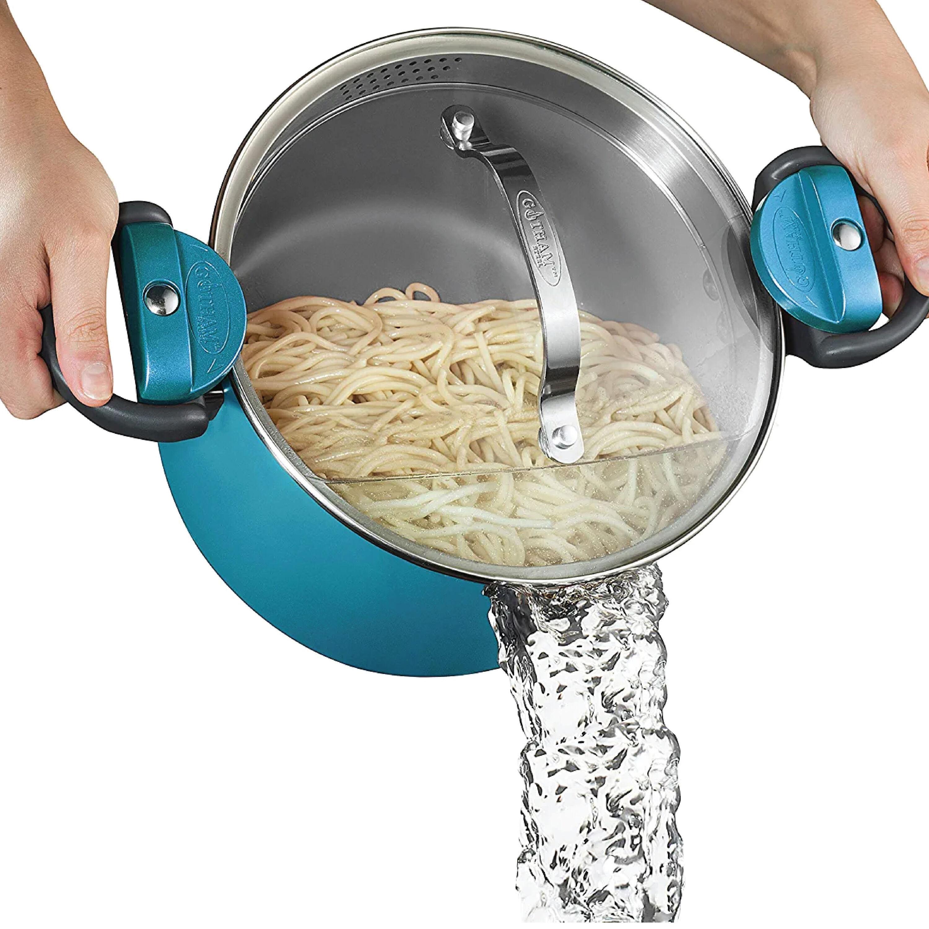 Gotham Steel Gotham Steel Stock Multipurpose Pasta Pot with Strainer Lid & Twist and Lock Handles