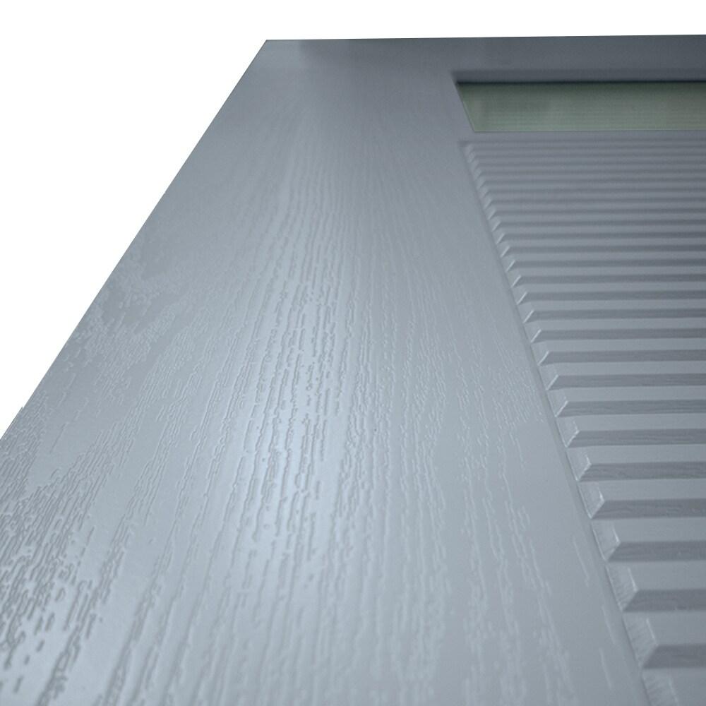 Calhome Modern Exterior Fiberglass Front Entry Door Slab with Designer Decorative Glass Door Slab Only