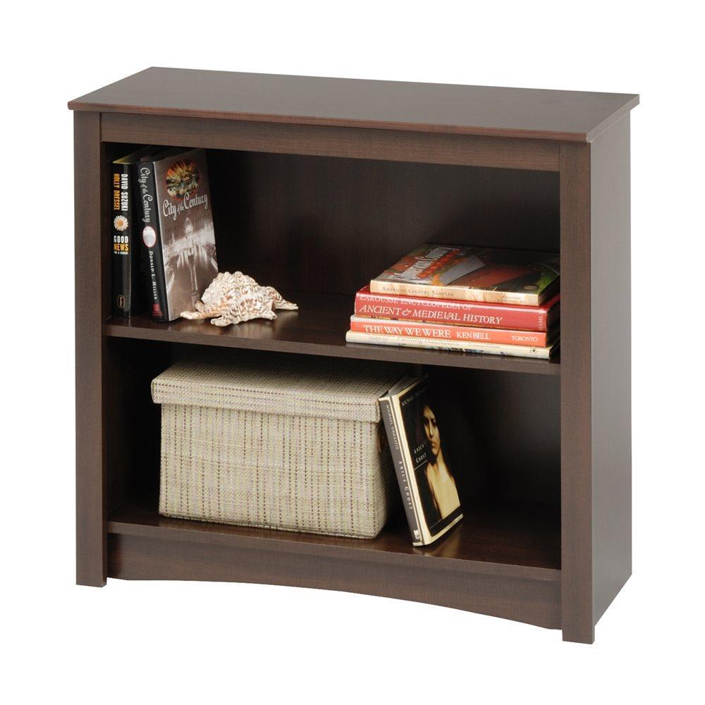 29" 2 Shelf Bookcase Espresso - Prepac: Laminated, CARB Certified Storage Organizer