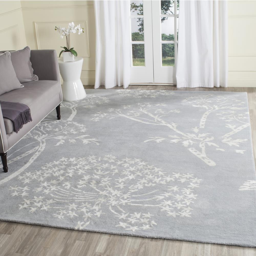 Bella BEL131 Hand Tufted Area Rug - Light Blue/Ivory - 5'x5' - Safavieh.
