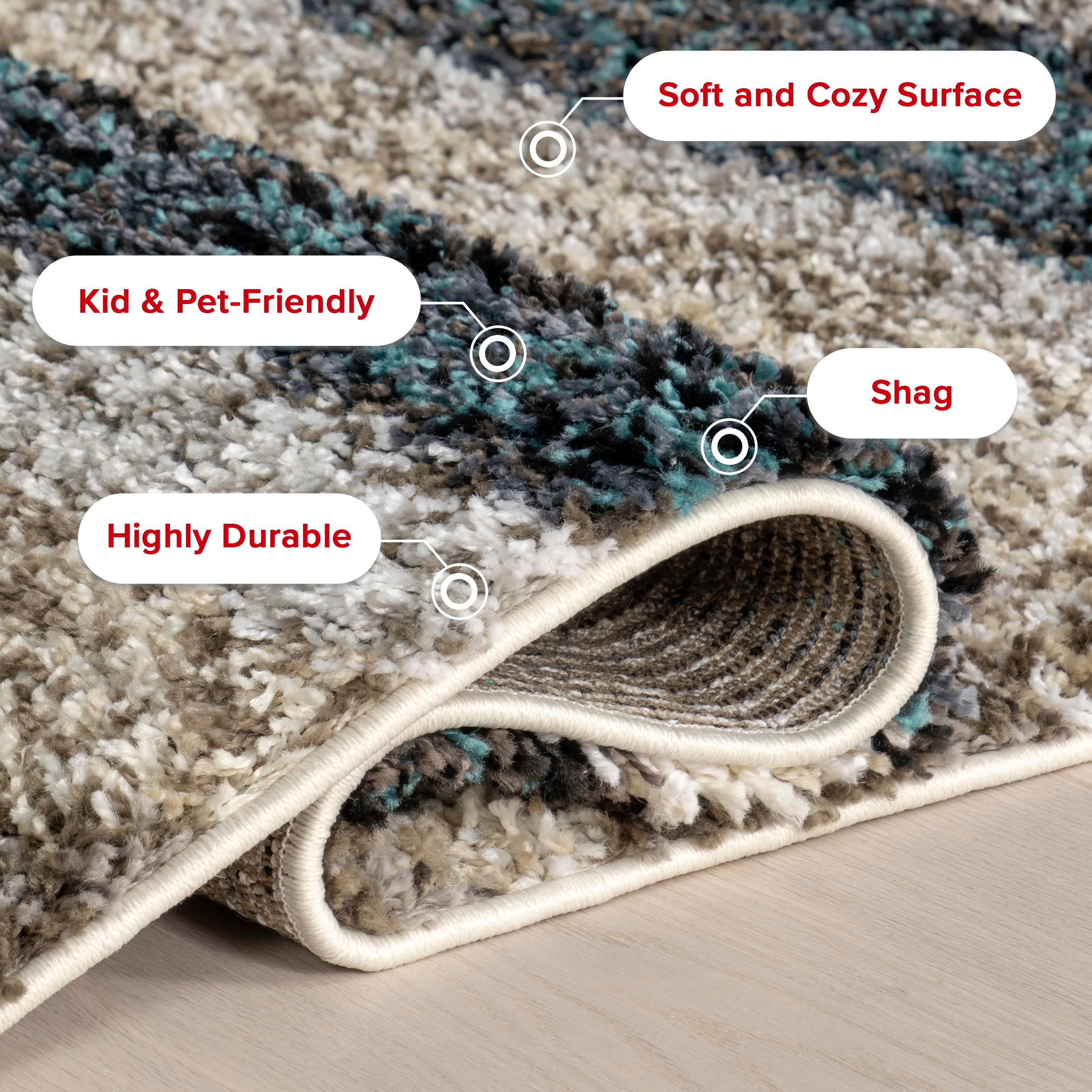 9'x12' Drey Ombre Shag Area Rug Beige/Brown - nuLOOM: Contemporary Tufted Medium Pile Indoor Rug