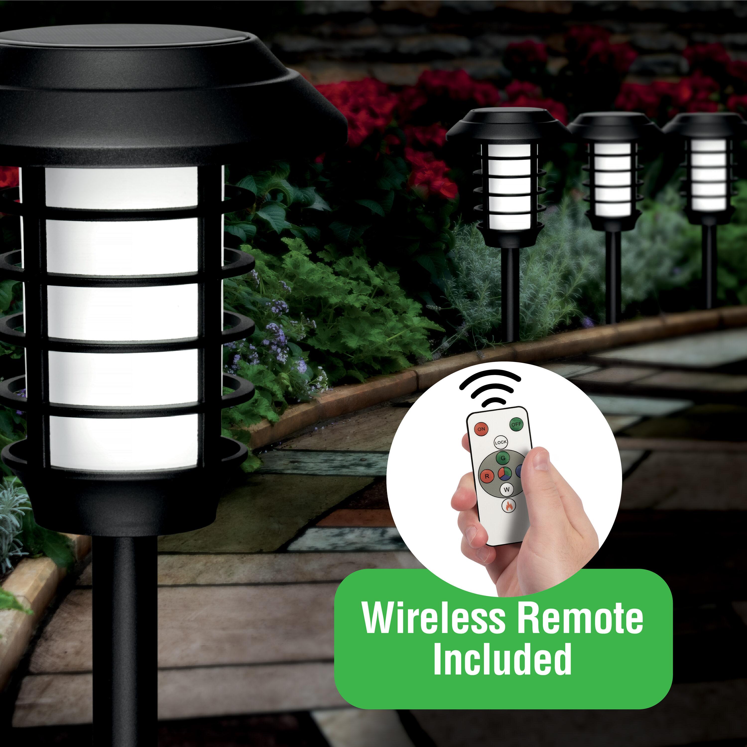 Bell+Howell Color Changing Solar Powered Pathway Lights With Remote Control, Wireless Auto On/off (Set of 8)
