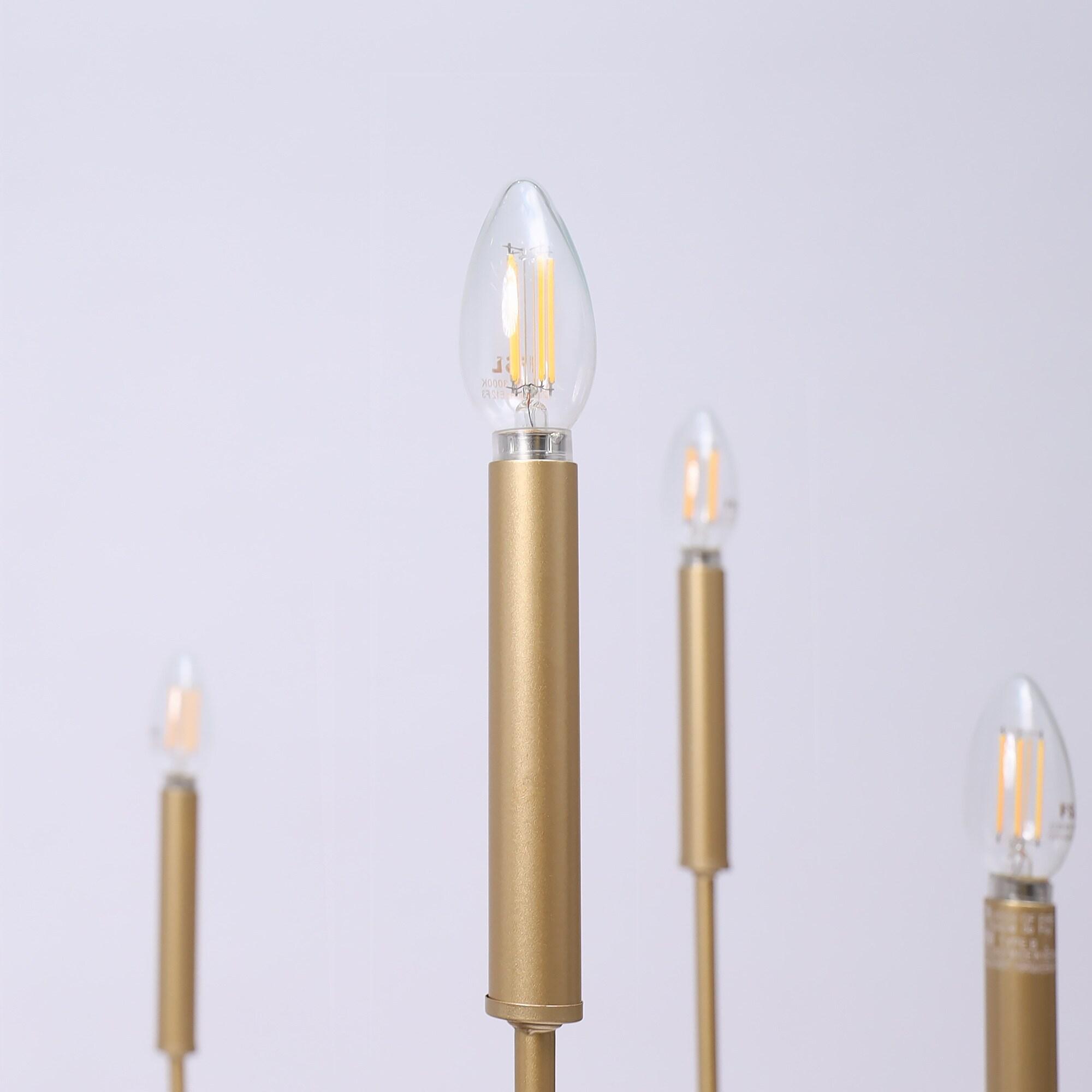 LNC 8-Light Matte Gold Modern/Contemporary Candle LED Dry rated Chandelier for Living Room