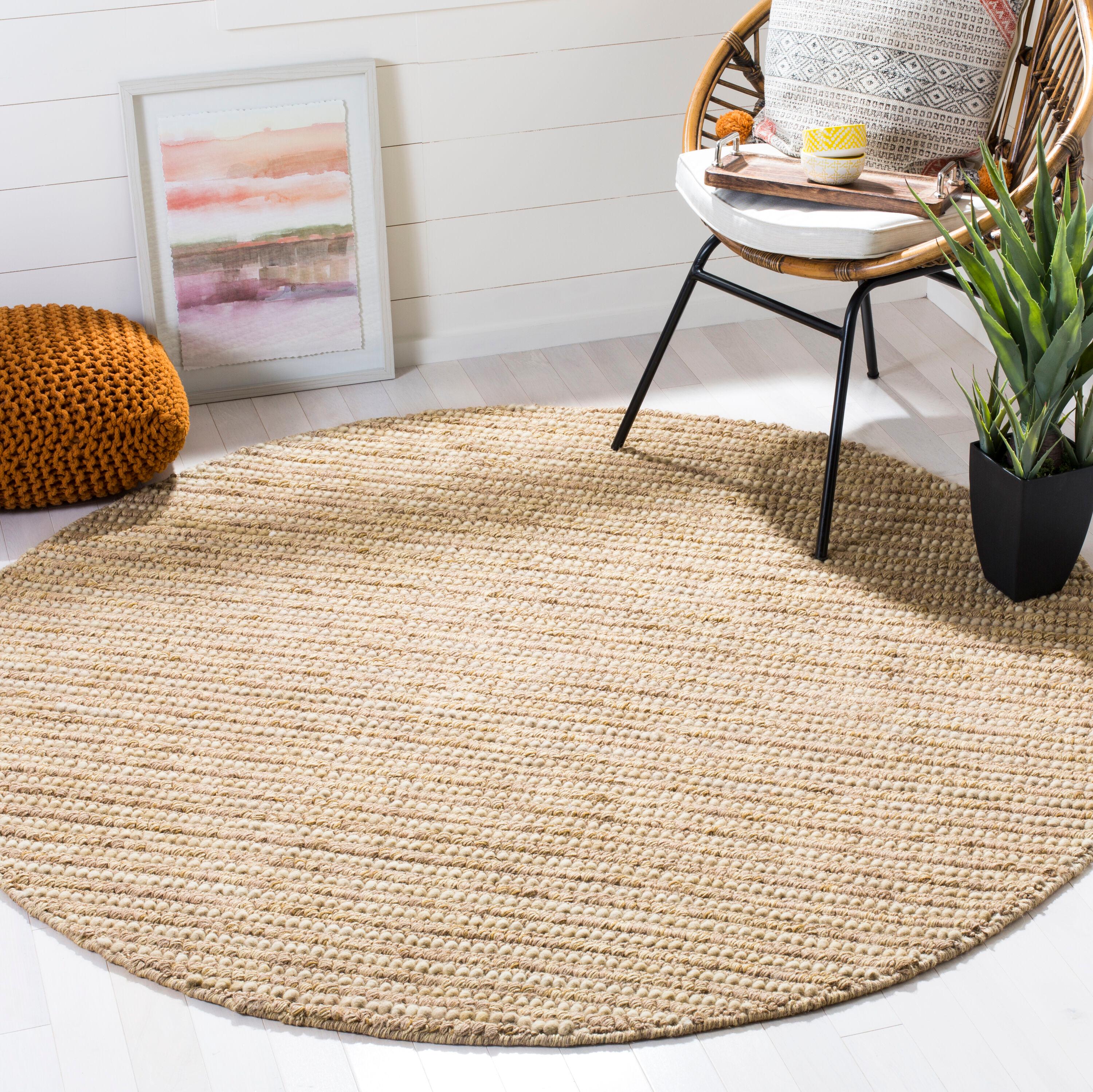 Bohemian BOH525 Hand Woven Area Rug - Beige/Multi - 8' Round - Safavieh.