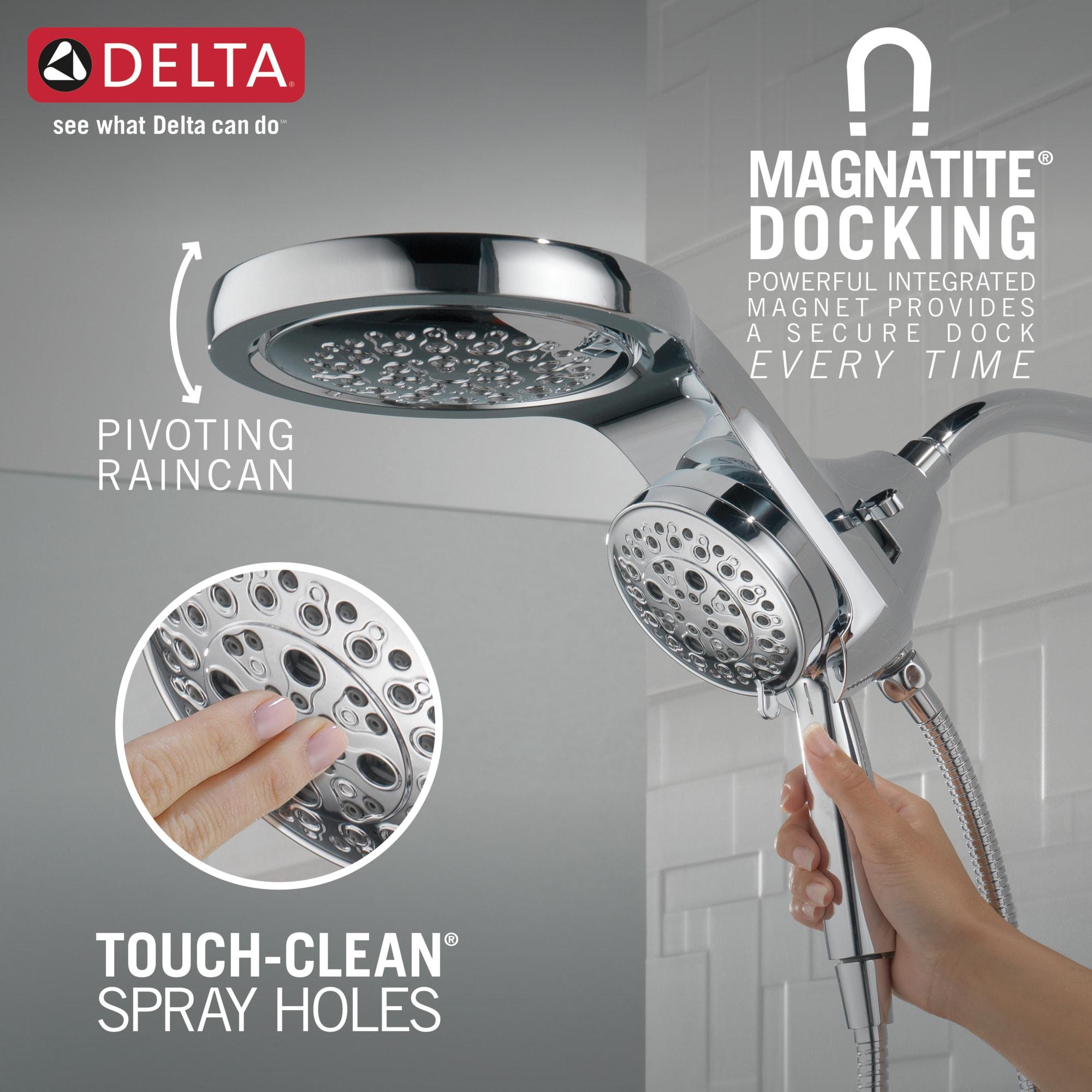 HydraChoice Hydrorain 5 Spray Dual Shower Head and Handheld Shower with H2Okinetic 1.75 GPM