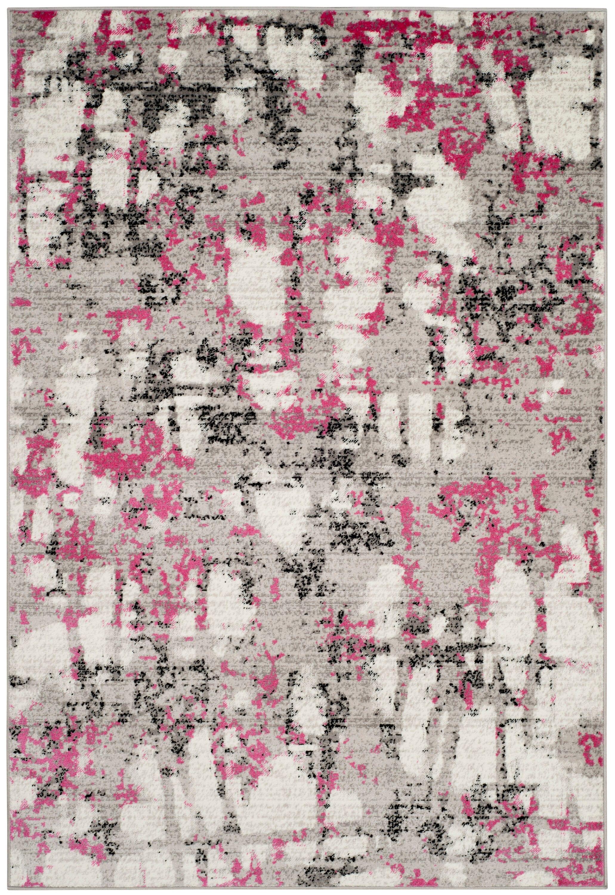 Skyler SKY193 Power Loomed Area Rug - Grey/Pink - 5'1"x7'6" - Safavieh.