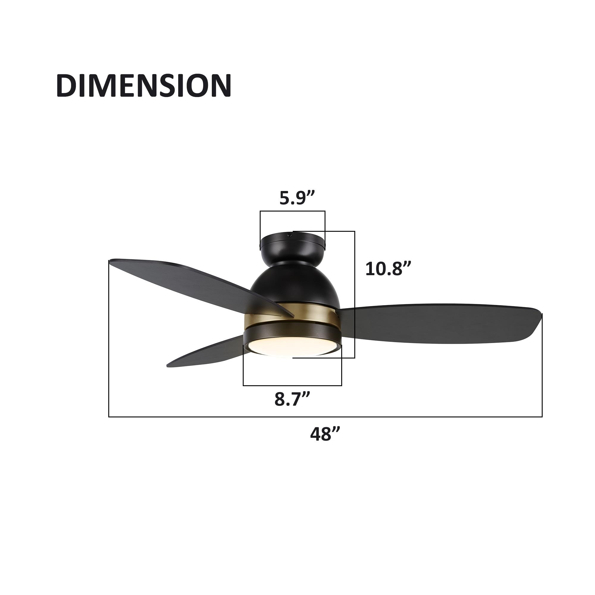 Smart Flush Mount Ceiling Fan with Light, Remote Control, DC Motor