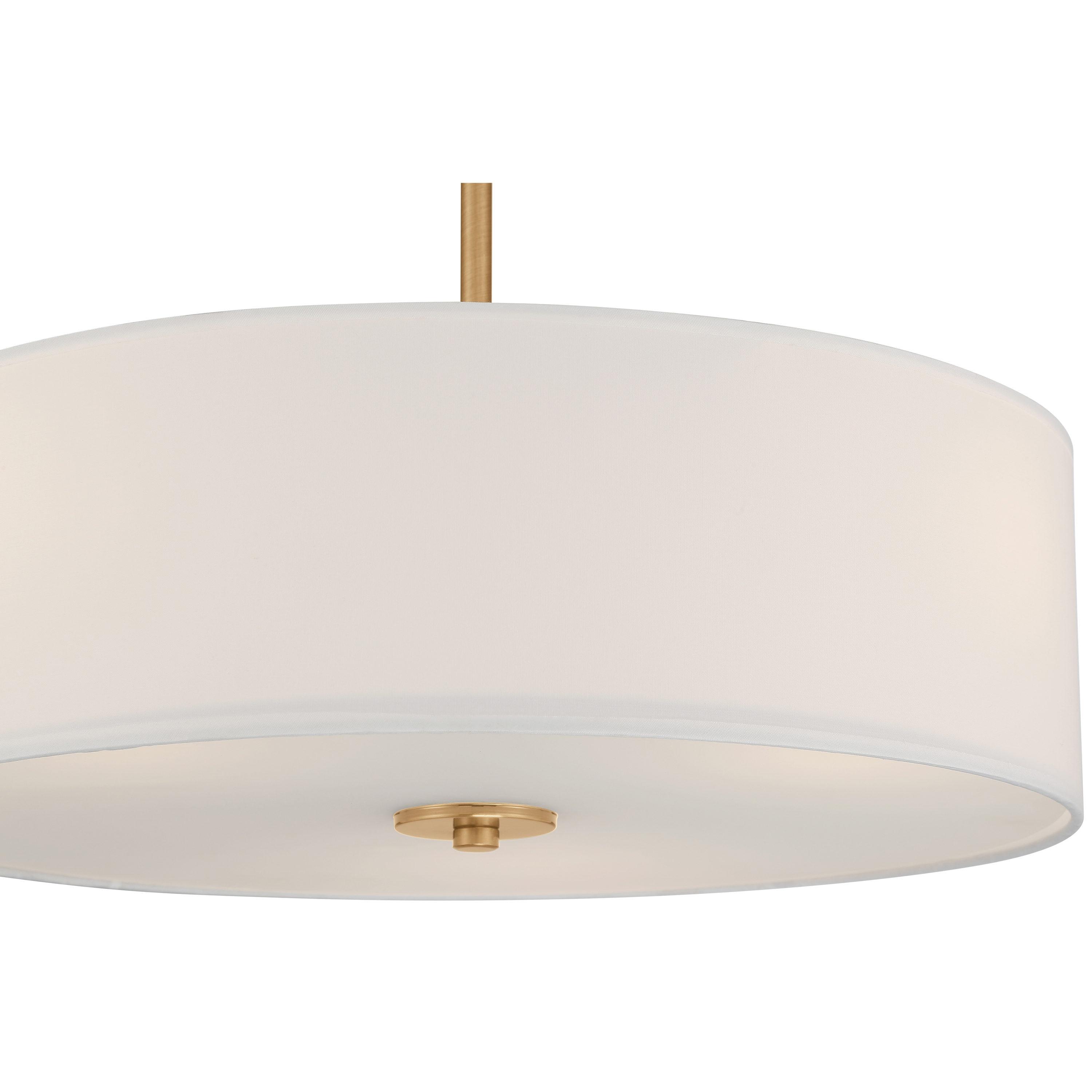 Access Lighting 64065LEDDLP-ABB-WH Mid Town LED Pendant Ceiling Light or Semi-Flush, Antique Brushed Brass