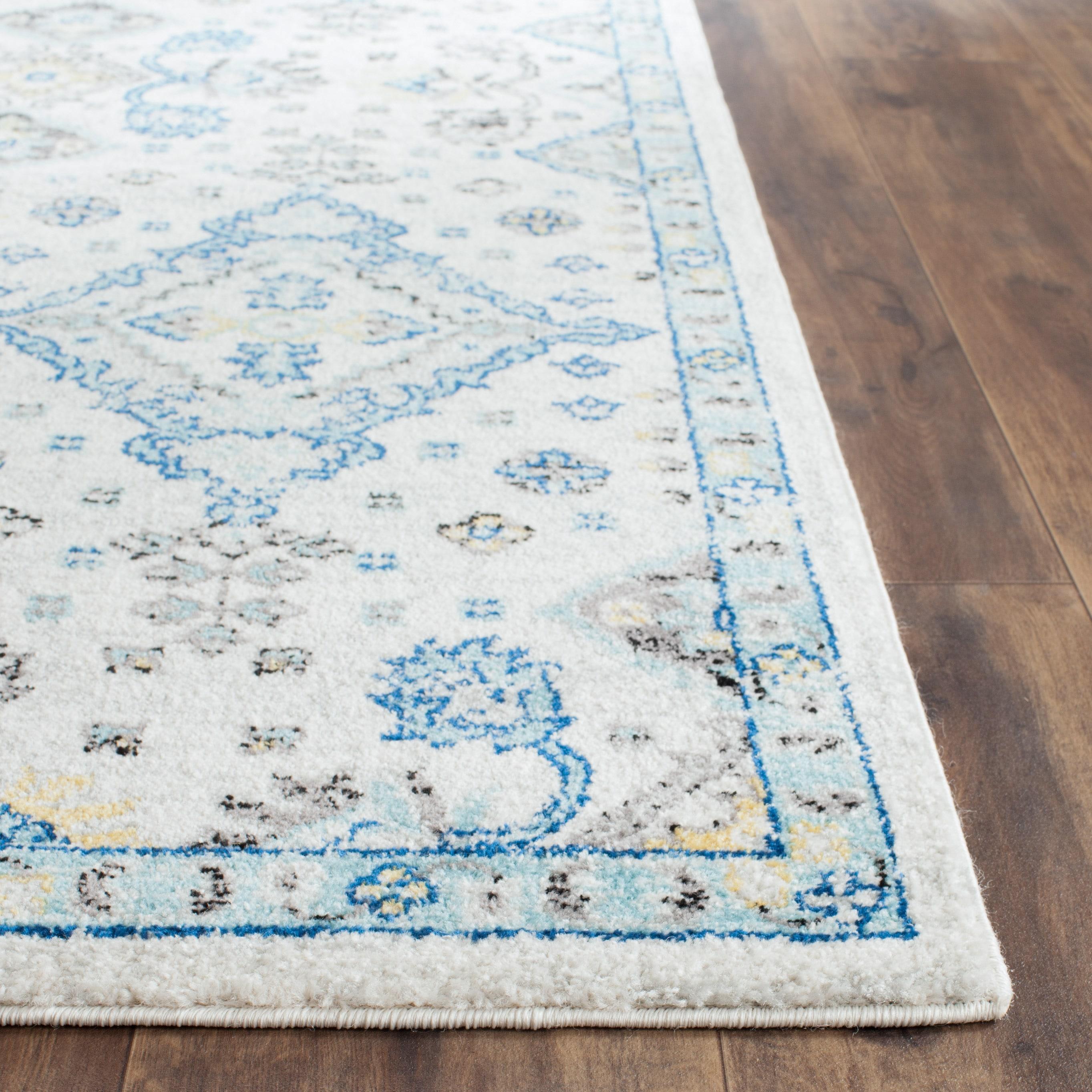 Evoke EVK224 Power Loomed Accent Rug - Ivory/Light Blue - 3'x5' - Safavieh.