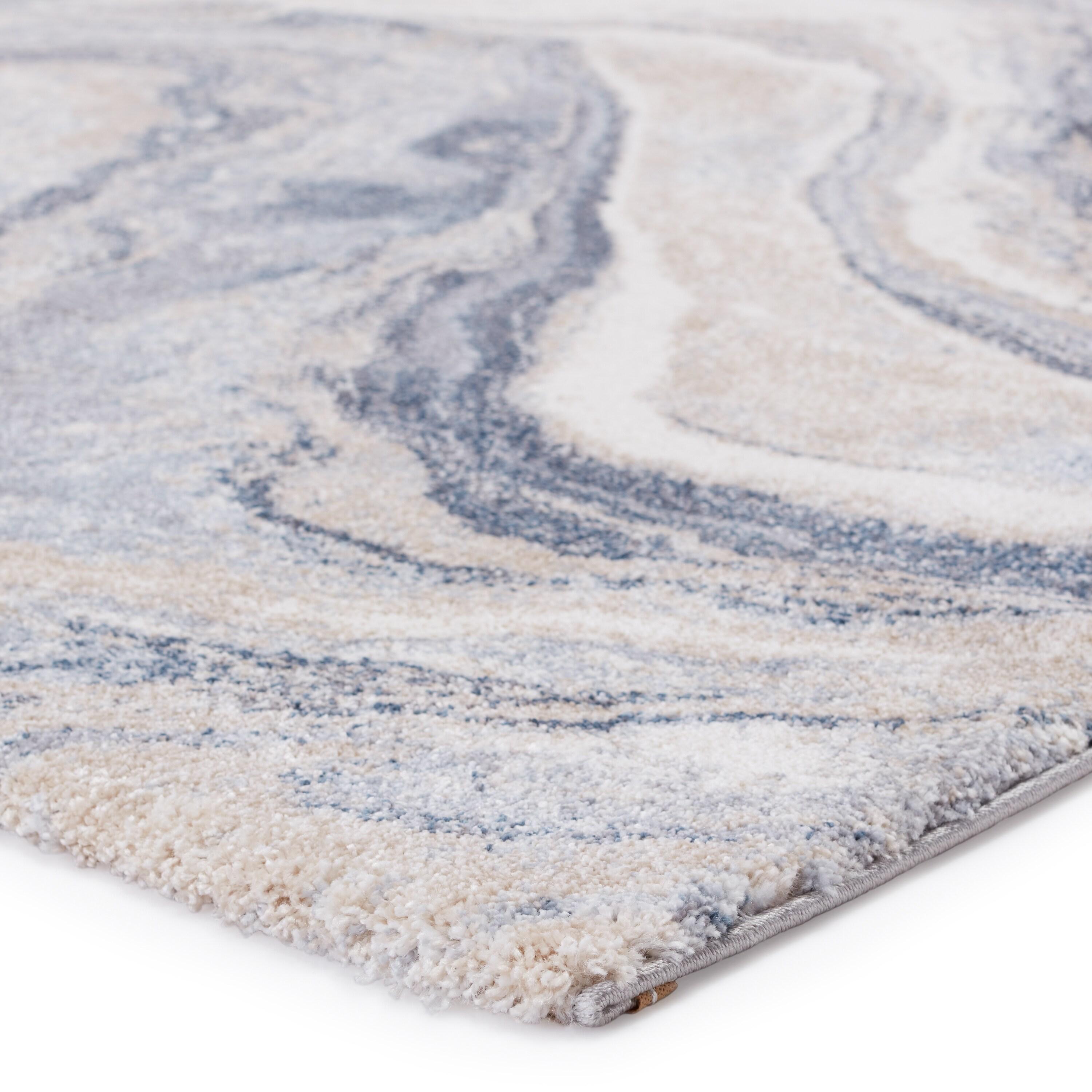3'x10' Vibe by Orion Abstract Area Rug Blue/Light Gray - Jaipur Living: High Pile Runner, Vintage Style, Indoor Use