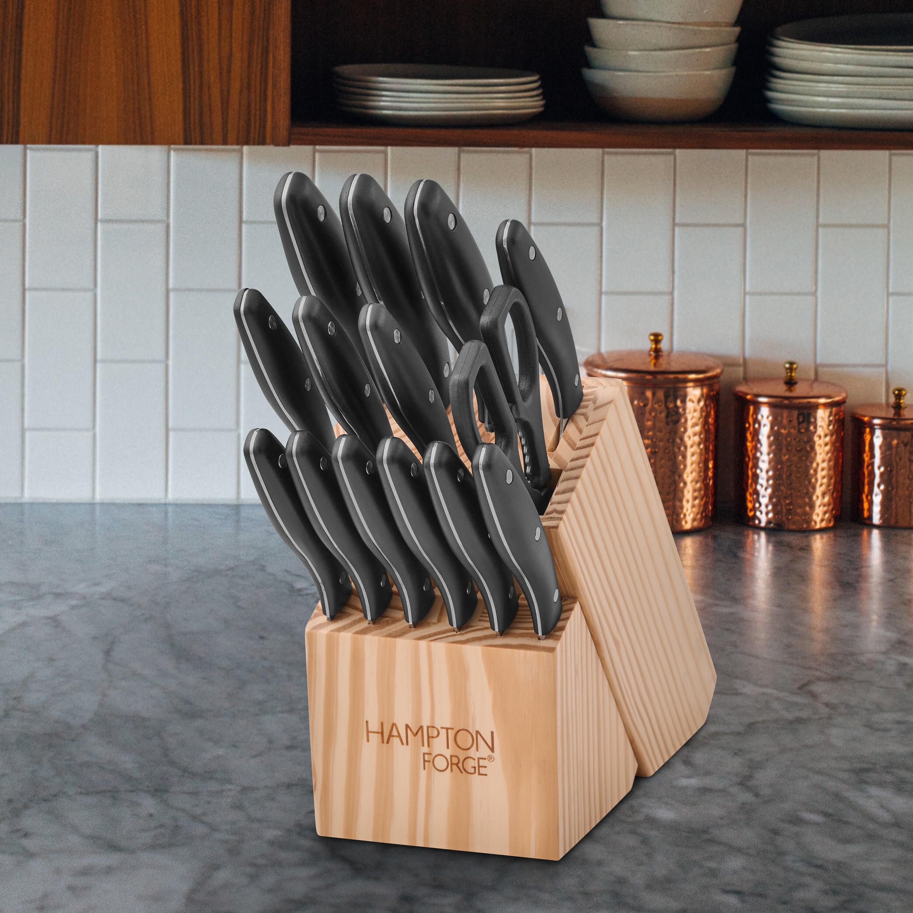 Hampton Forge Rochester - 15 Piece Knife Block Set, Full Tang, Triple Rivets & Reviews | Wayfair