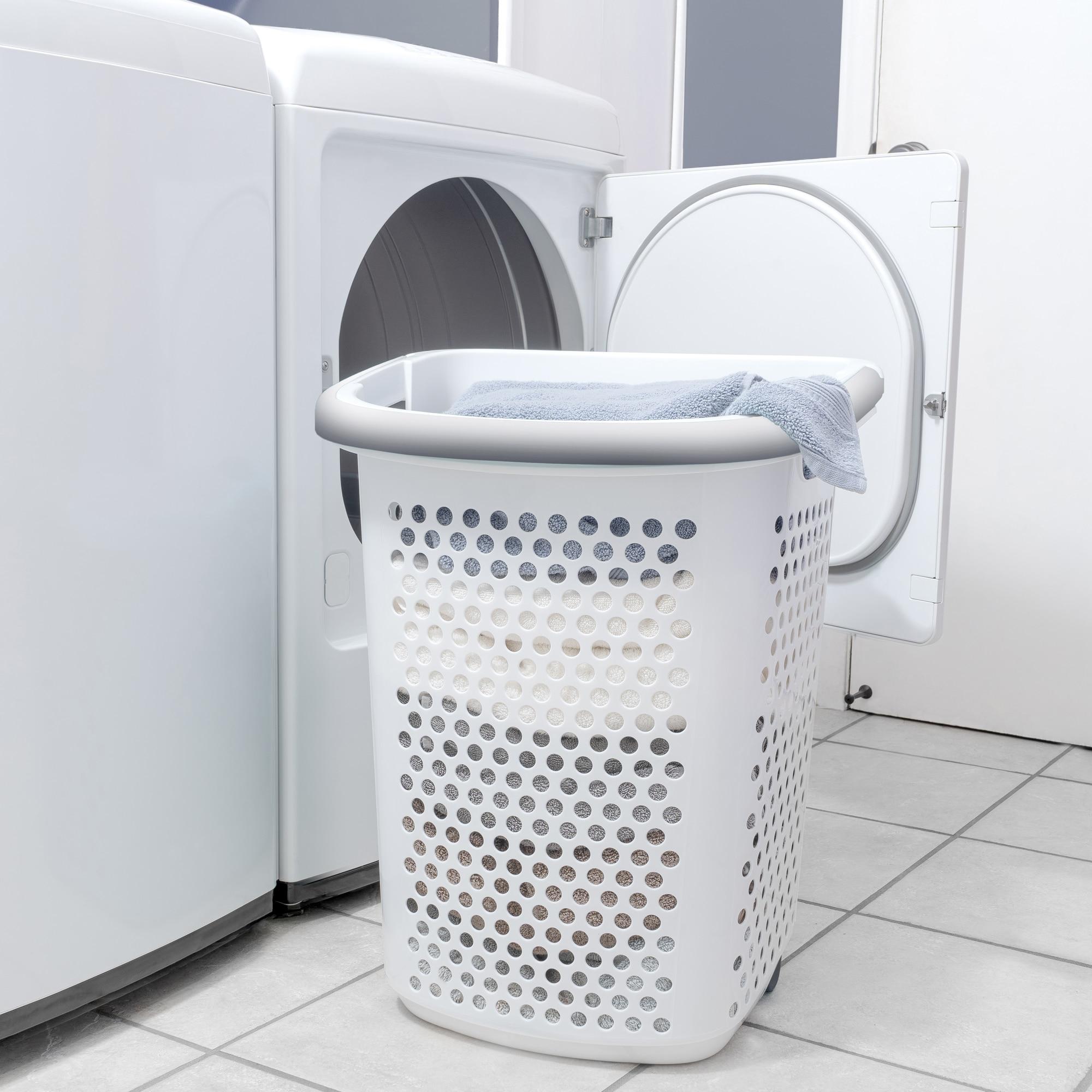 Style Selections 2-Bushel White Plastic Laundry Hamper