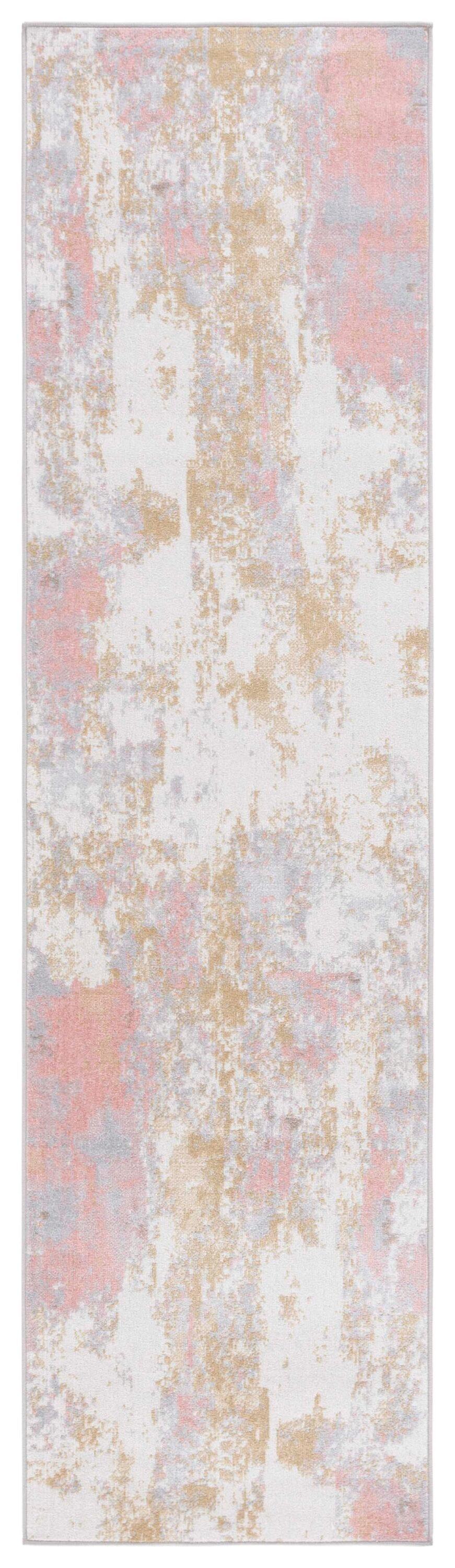 Bayside BAY128 Power Loomed Indoor Machine Washable Runner Rug - Ivory/Grey Pink - 2'2"x8' - Safavieh