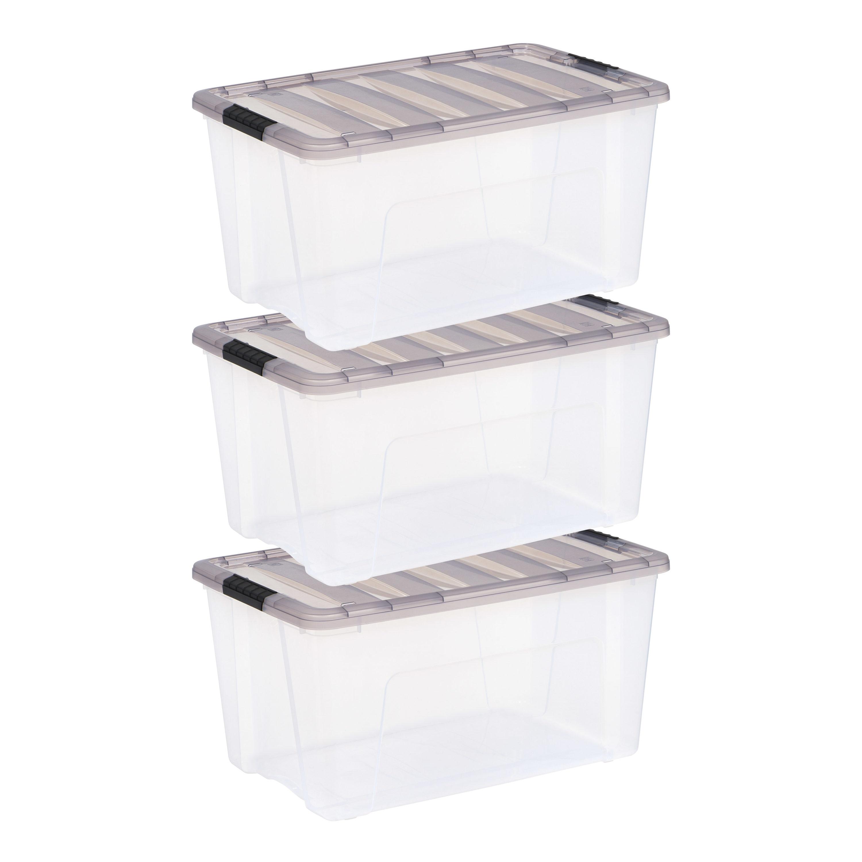 72 Qt./18 Gal. Plastic Storage Boxes with Latching Lids in Clear (Set of 3)