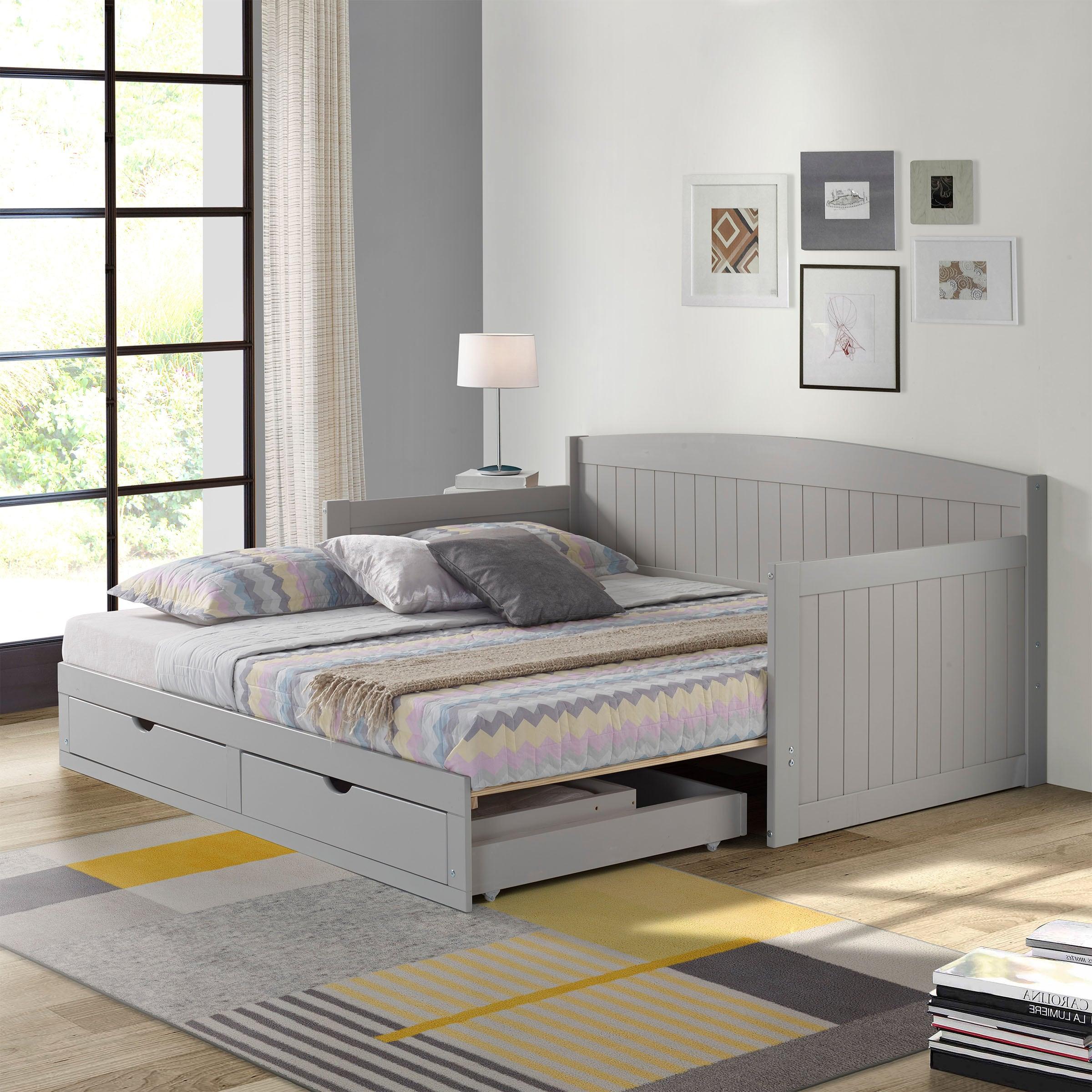 Alaterre Furniture King Harmony Kids' Daybed with Conversion Dove Gray
